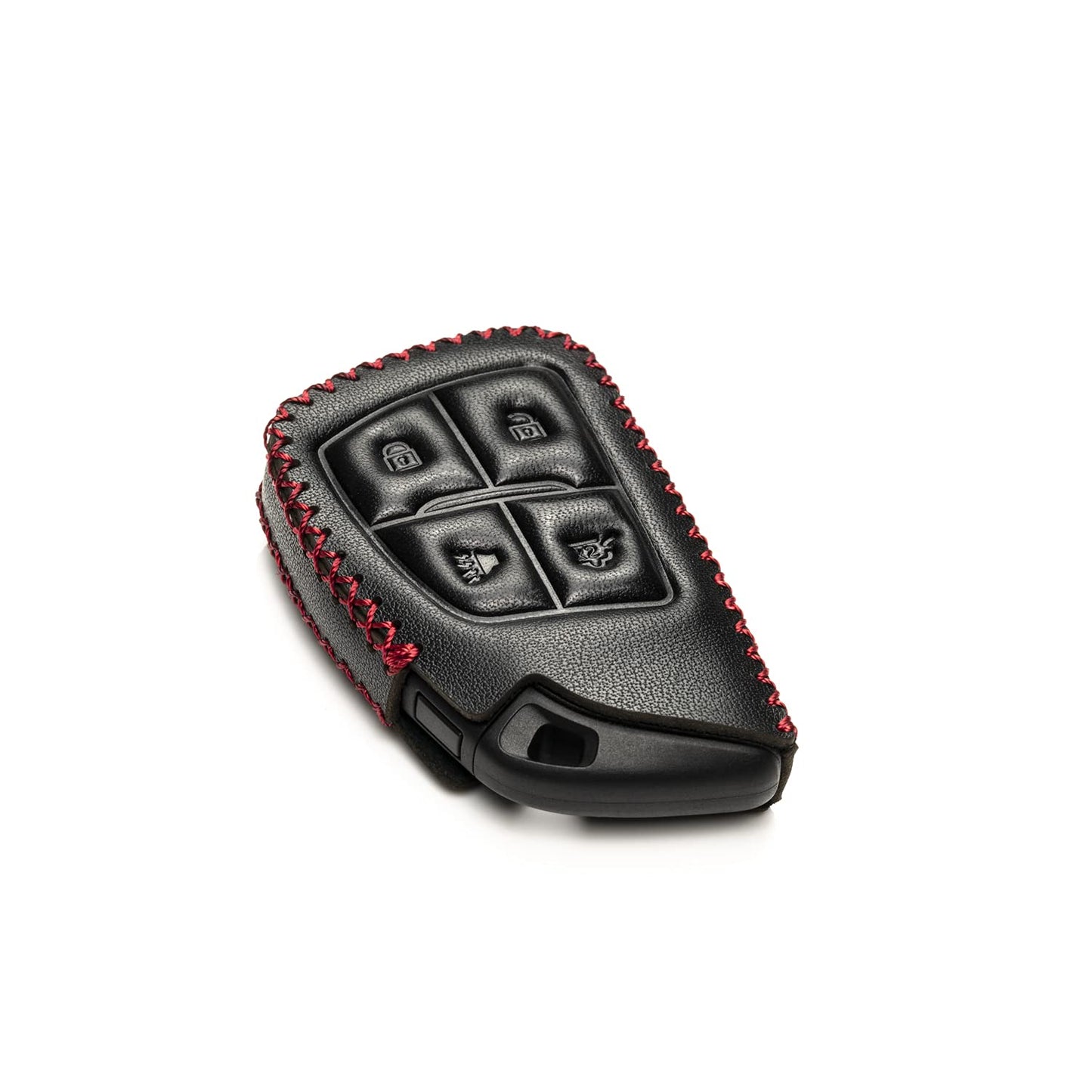Vitodeco Genuine Leather Smart Key Fob Case with Leather Key Strap Compatible for Chevrolet Suburban Tahoe
