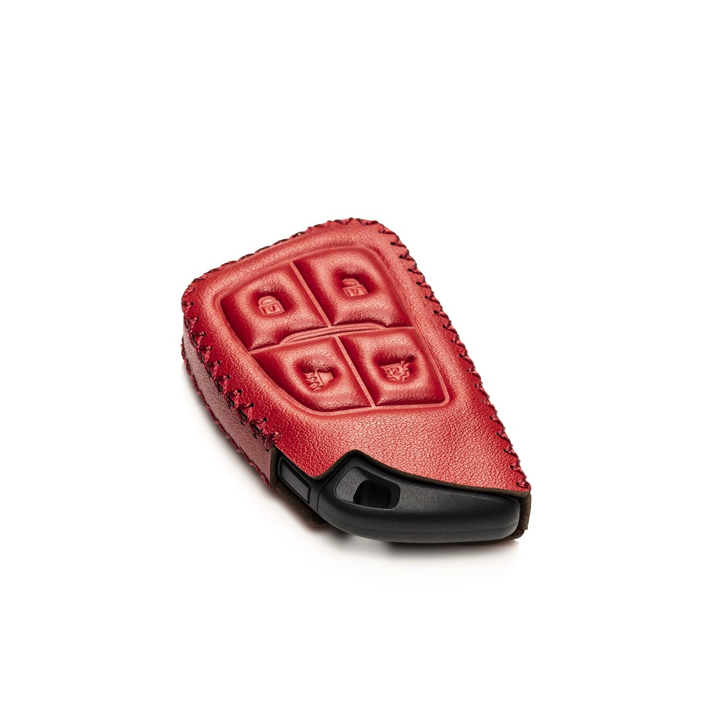 Vitodeco Genuine Leather Smart Key Fob Case with Leather Key Strap Compatible for Chevrolet Suburban Tahoe