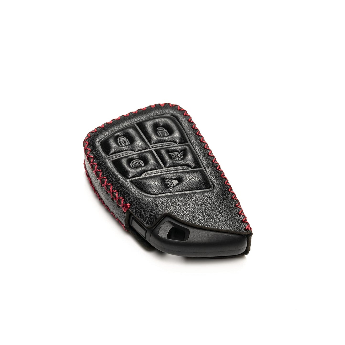 Vitodeco Genuine Leather Smart Key Fob Case with Leather Key Strap Compatible for Chevrolet Suburban Tahoe