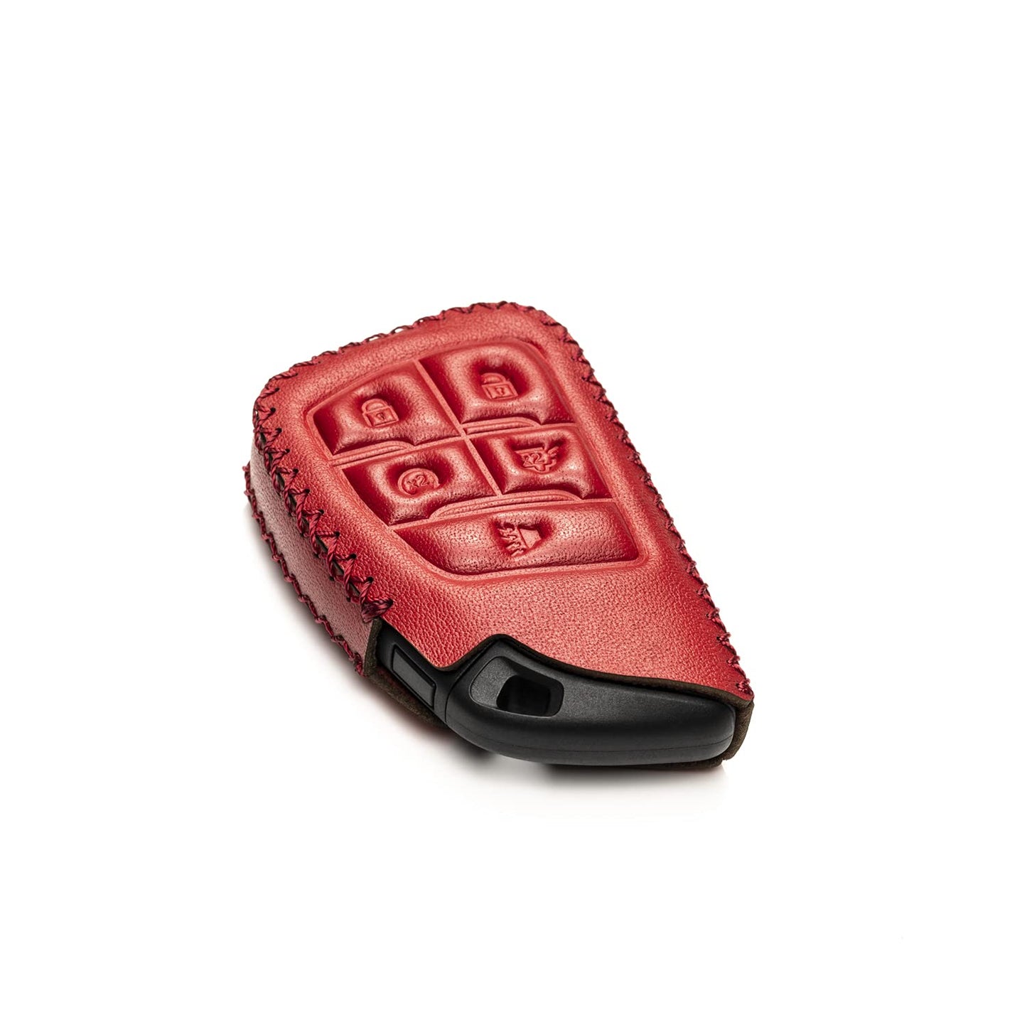 Vitodeco Genuine Leather Smart Key Fob Case with Leather Key Strap Compatible for Chevrolet Suburban Tahoe