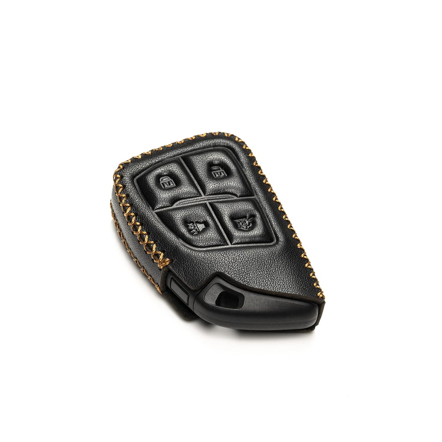 Vitodeco Genuine Leather Smart Key Fob Case with Leather Key Strap Compatible for Chevrolet Suburban Tahoe