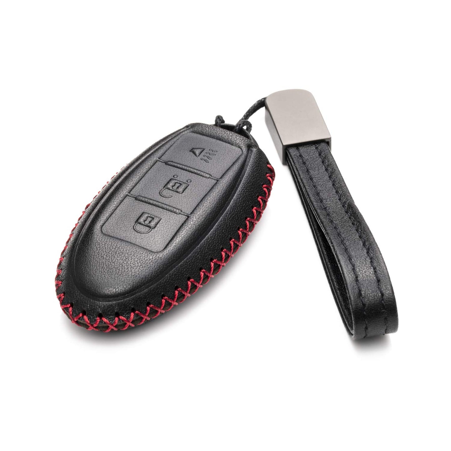Vitodeco Leather Smart Key Fob Case Compatible with Nissan Versa, Sentra, Altima, Maxima, Rogue, Infiniti Q50, Q60, QX50, QX60, QX80