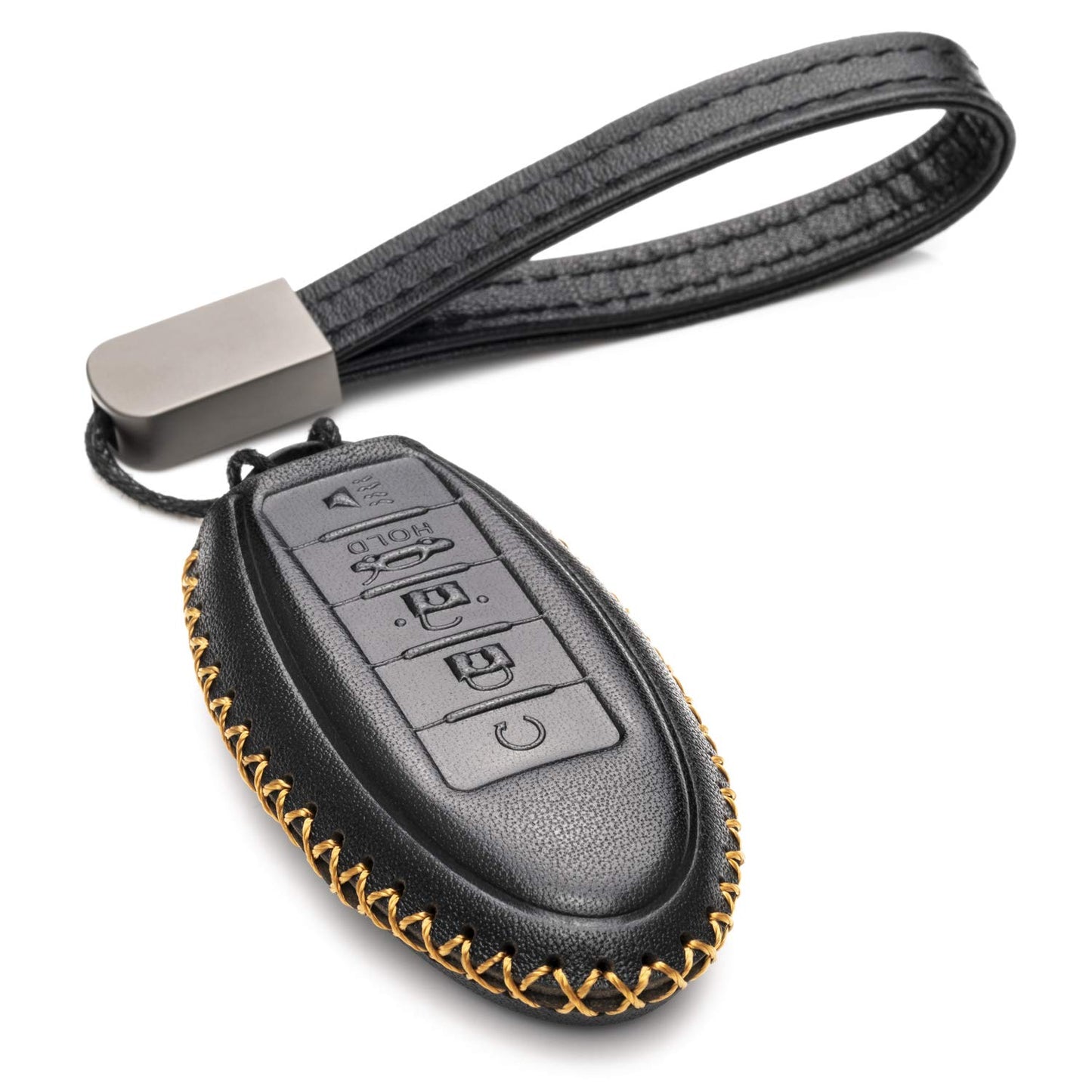 Vitodeco Leather Smart Key Fob Case Compatible with Nissan Versa, Sentra, Altima, Maxima, Rogue, Infiniti Q50, Q60, QX50, QX60, QX80