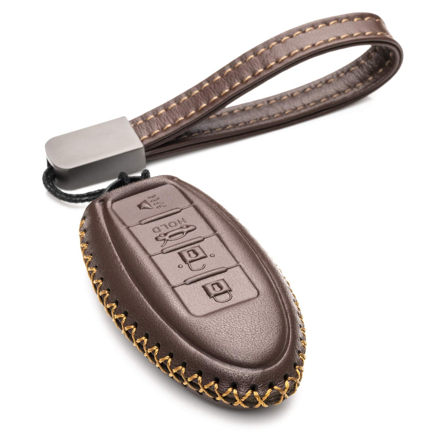 Vitodeco Leather Smart Key Fob Case Compatible with Nissan Versa, Sentra, Altima, Maxima, Rogue, Infiniti Q50, Q60, QX50, QX60, QX80