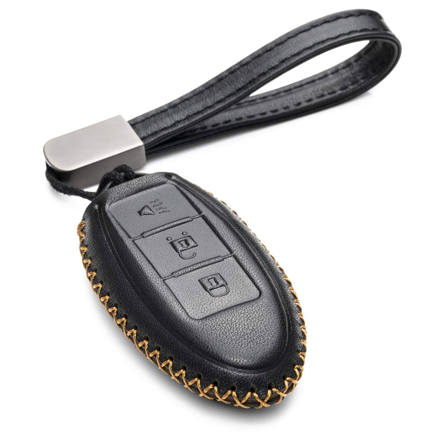 Vitodeco Leather Smart Key Fob Case Compatible with Nissan Versa, Sentra, Altima, Maxima, Rogue, Infiniti Q50, Q60, QX50, QX60, QX80