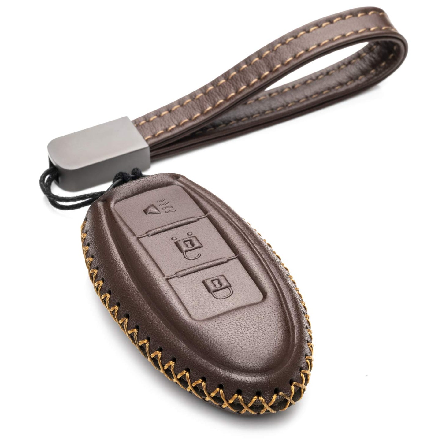 Vitodeco Leather Smart Key Fob Case Compatible with Nissan Versa, Sentra, Altima, Maxima, Rogue, Infiniti Q50, Q60, QX50, QX60, QX80