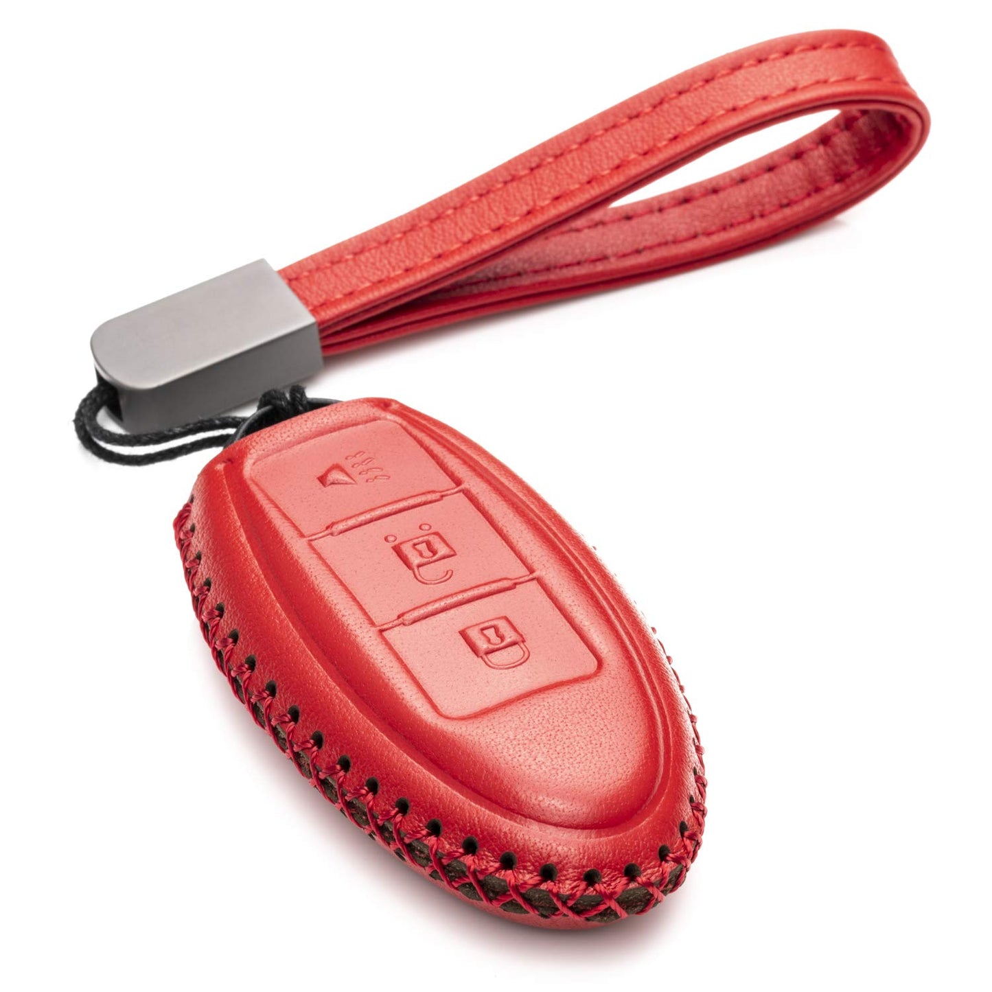 Vitodeco Leather Smart Key Fob Case Compatible with Nissan Versa, Sentra, Altima, Maxima, Rogue, Infiniti Q50, Q60, QX50, QX60, QX80