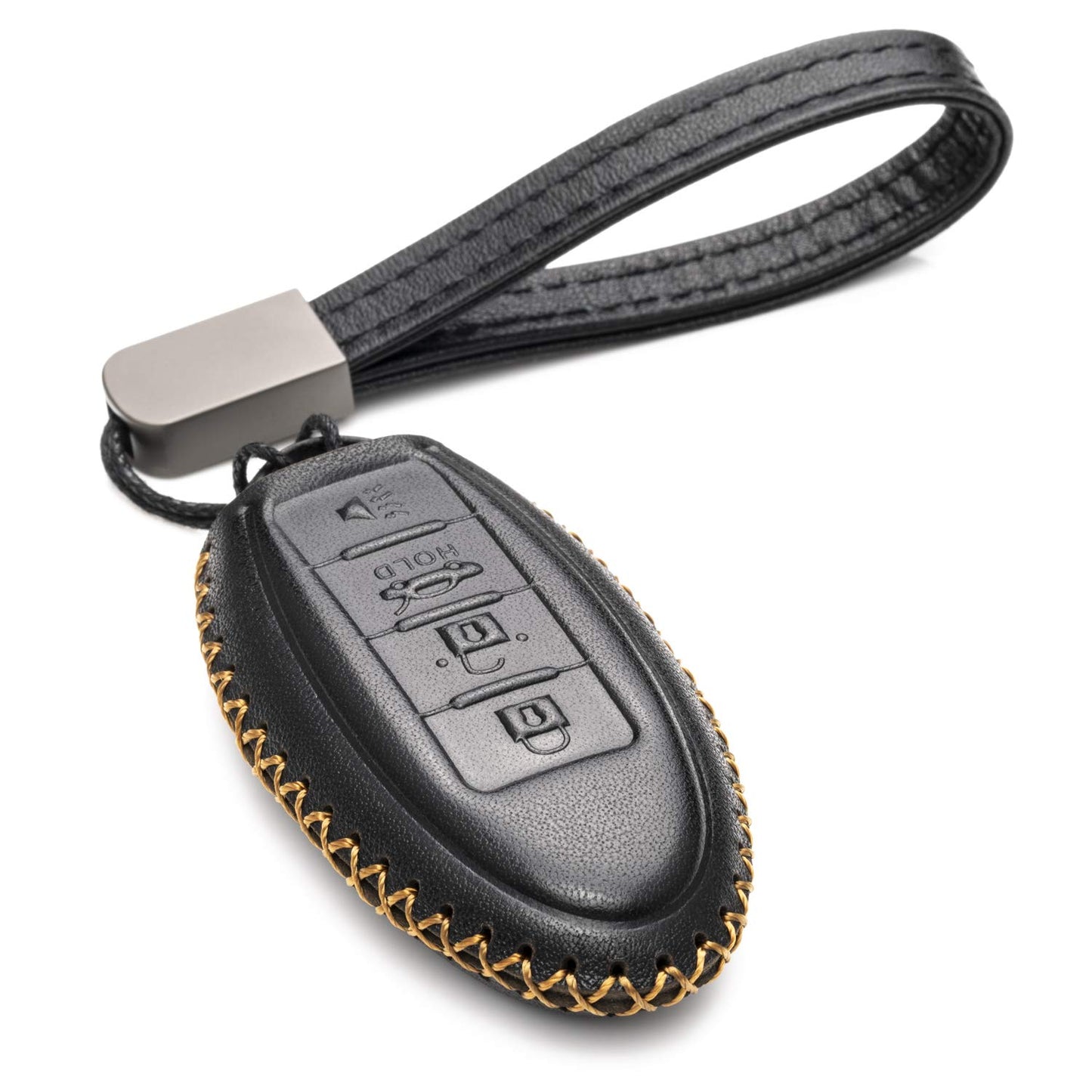 Vitodeco Leather Smart Key Fob Case Compatible with Nissan Versa, Sentra, Altima, Maxima, Rogue, Infiniti Q50, Q60, QX50, QX60, QX80