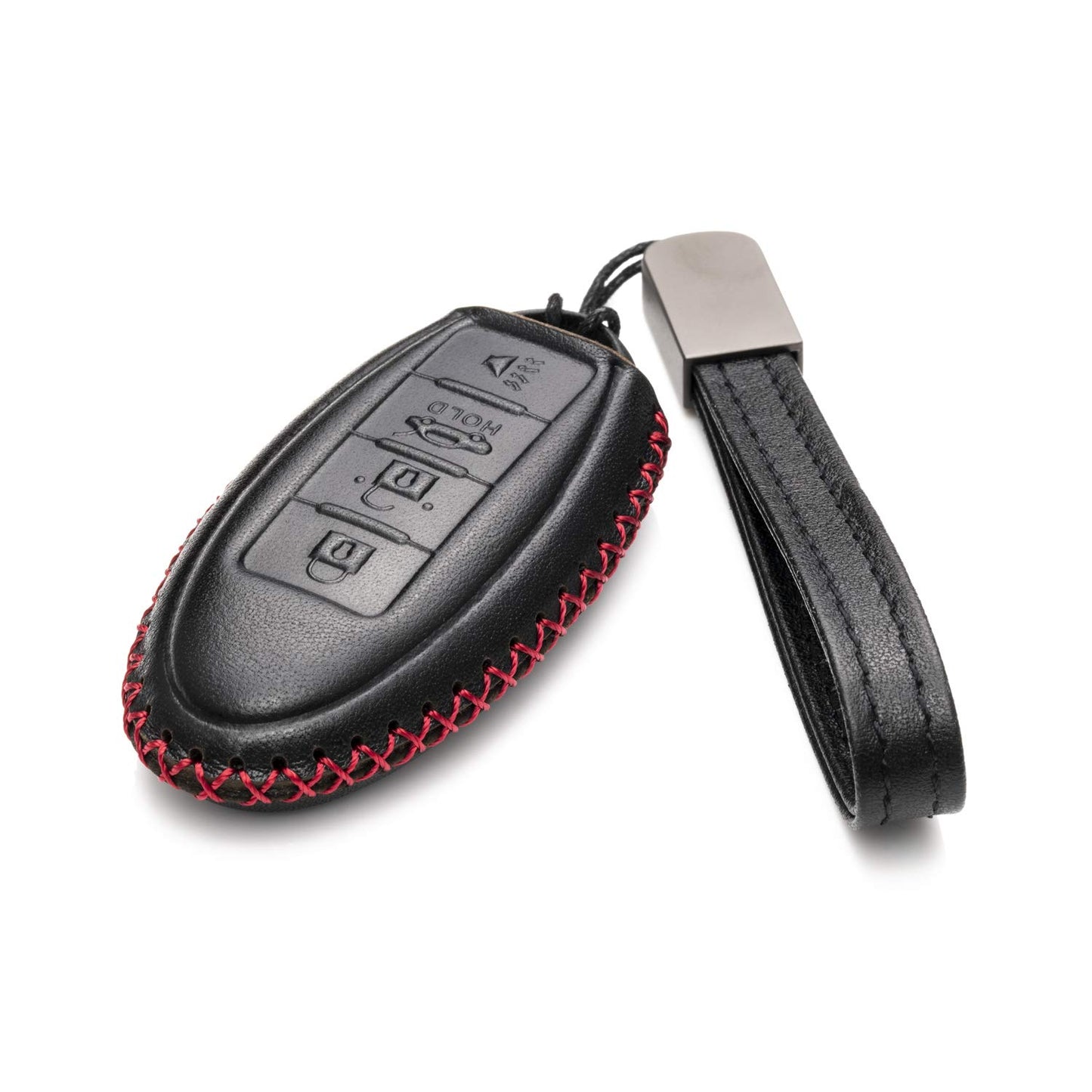 Vitodeco Leather Smart Key Fob Case Compatible with Nissan Versa, Sentra, Altima, Maxima, Rogue, Infiniti Q50, Q60, QX50, QX60, QX80