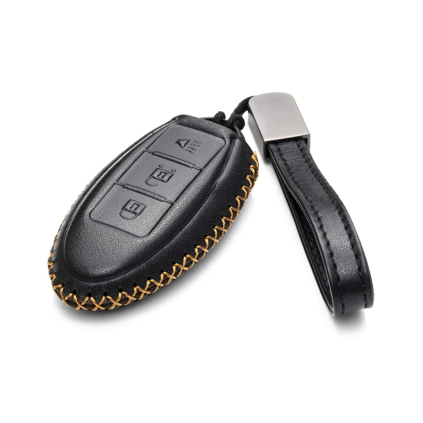 Vitodeco Leather Smart Key Fob Case Compatible with Nissan Versa, Sentra, Altima, Maxima, Rogue, Infiniti Q50, Q60, QX50, QX60, QX80