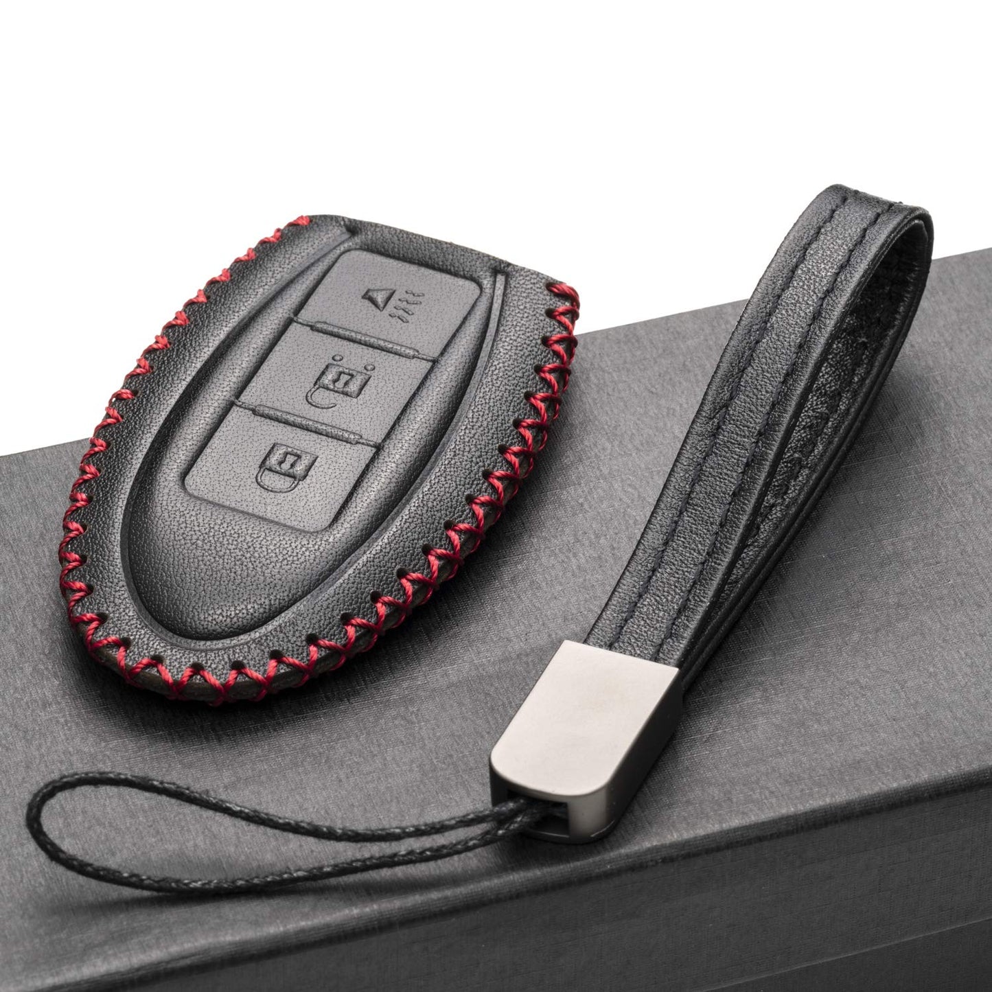 Vitodeco Leather Smart Key Fob Case Compatible with Nissan Versa, Sentra, Altima, Maxima, Rogue, Infiniti Q50, Q60, QX50, QX60, QX80
