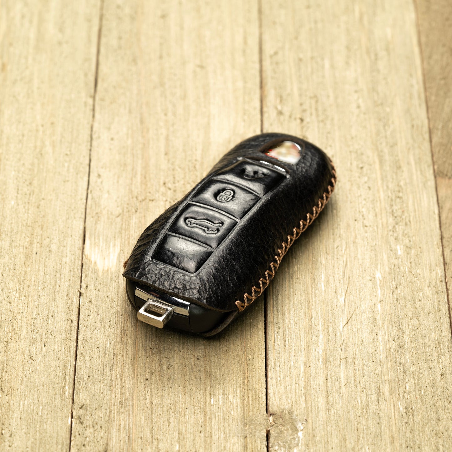 Vitodeco Superior Leather Key Fob Case Compatible for Porsche 718, Porsche 911, Porsche Panamera, Porsche Cayenne, 3-Button
