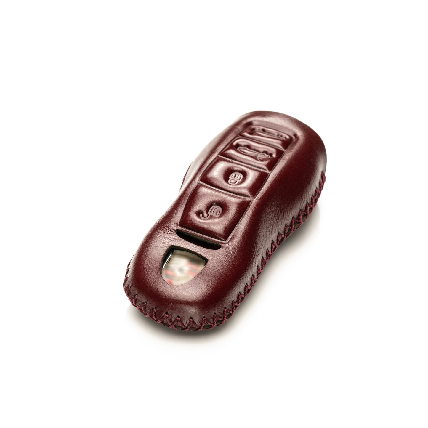 Vitodeco Superior Leather Key Fob Case Compatible for Porsche 718, Porsche 911, Porsche Panamera, Porsche Cayenne, 4-Button