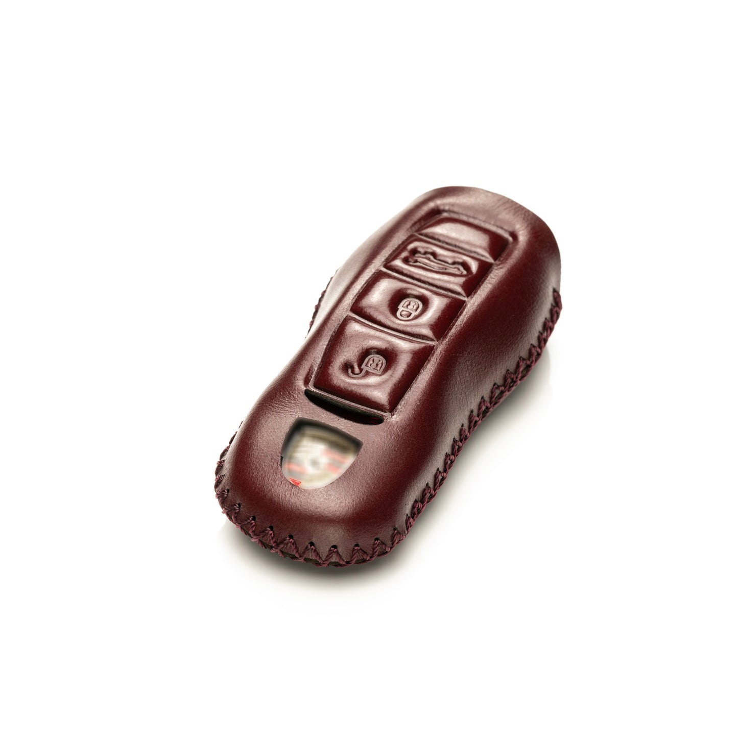 Vitodeco Superior Leather Key Fob Case Compatible for Porsche 718, Porsche 911, Porsche Panamera, Porsche Cayenne, 3-Button