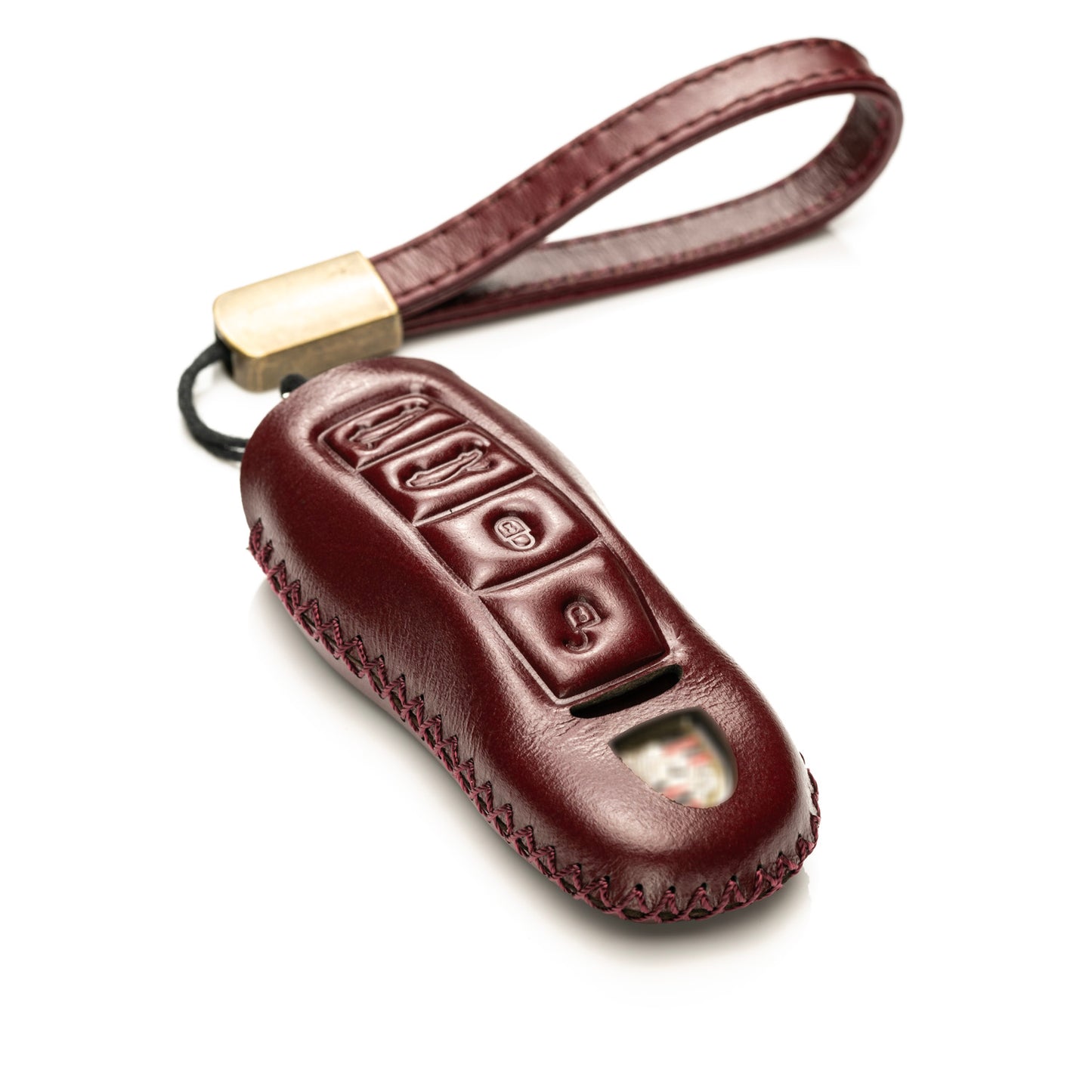 Vitodeco Superior Leather Key Fob Case Compatible for Porsche 718, Porsche 911, Porsche Panamera, Porsche Cayenne, 4-Button