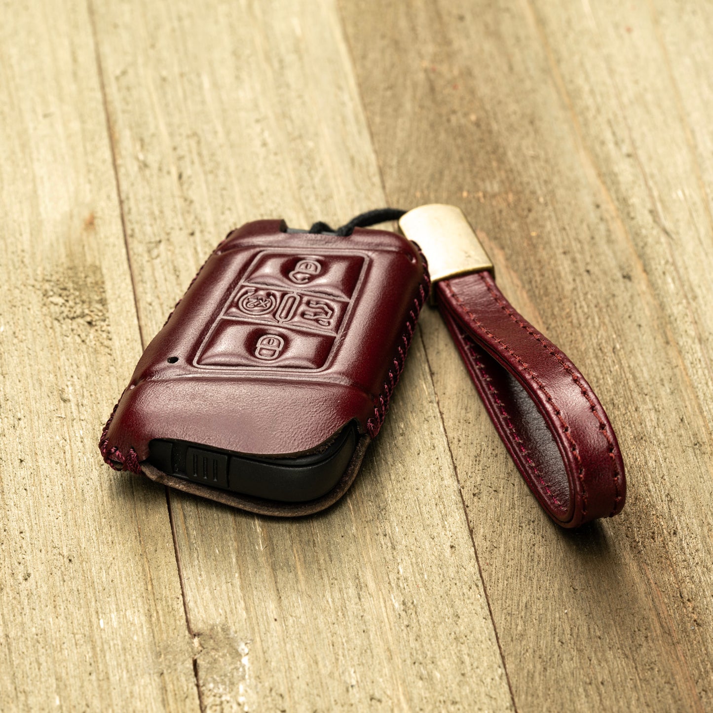 Vitodeco Superior Leather Key Fob Case Compatible for Volkswagen Atlas, Jetta, Passat, Arteon, Tiguan, Golf GTI, Golf R 2018-2024, 5-Button