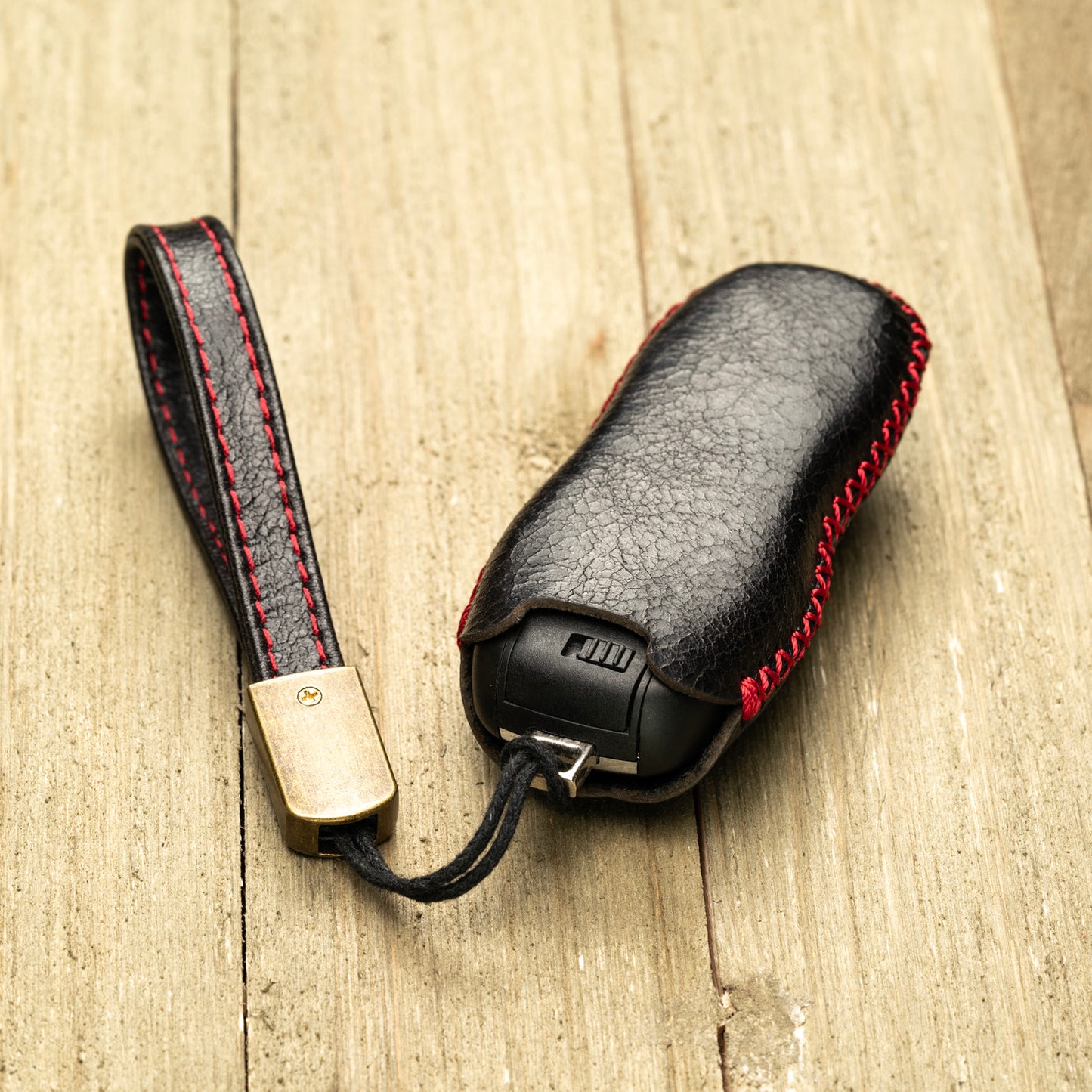 Vitodeco Superior Leather Key Fob Case Compatible for Porsche 718, Porsche 911, Porsche Panamera, Porsche Cayenne, 4-Button