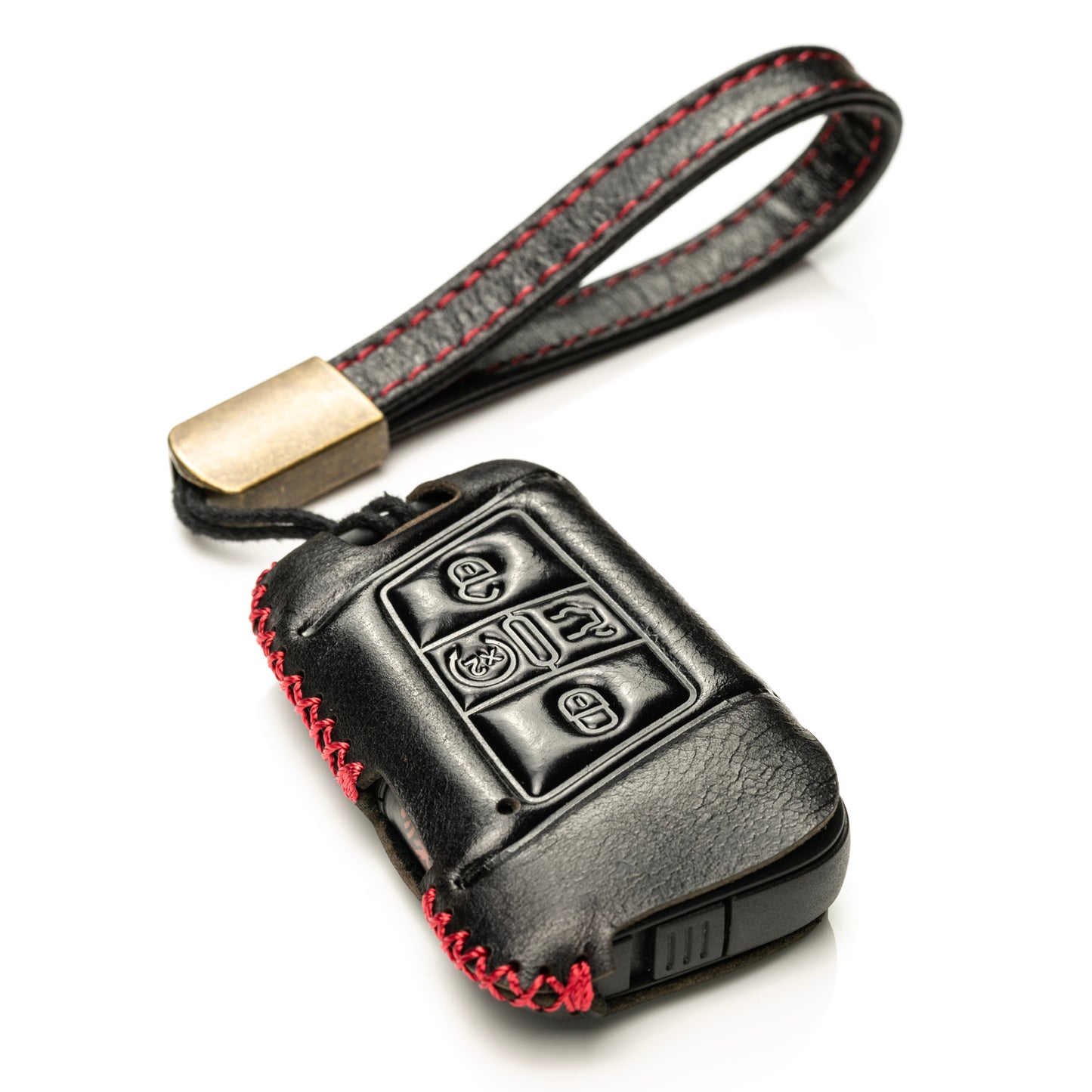 Vitodeco Superior Leather Key Fob Case Compatible for Volkswagen Atlas, Jetta, Passat, Arteon, Tiguan, Golf GTI, Golf R 2018-2024, 5-Button