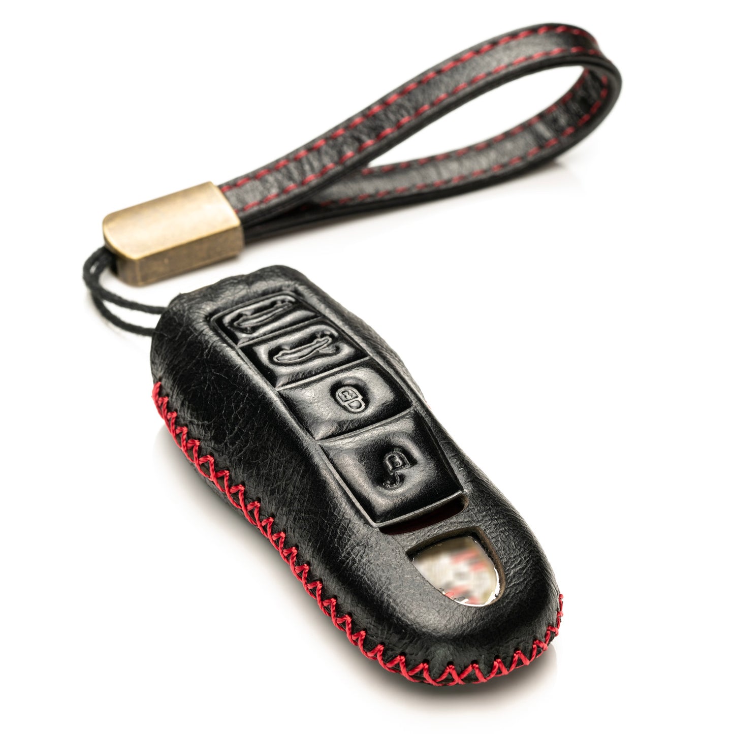 Vitodeco Superior Leather Key Fob Case Compatible for Porsche 718, Porsche 911, Porsche Panamera, Porsche Cayenne, 4-Button