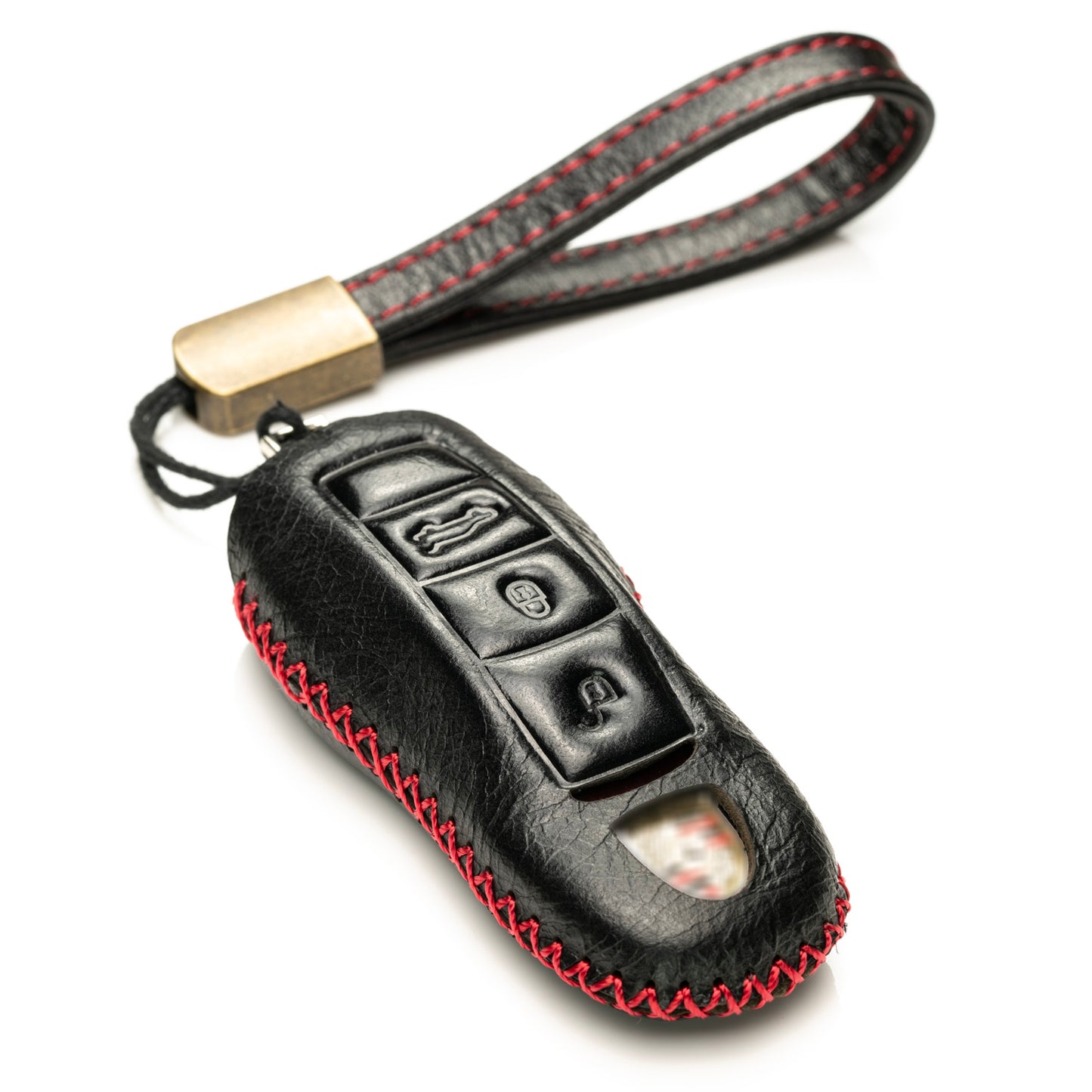 Vitodeco Superior Leather Key Fob Case Compatible for Porsche 718, Porsche 911, Porsche Panamera, Porsche Cayenne, 3-Button