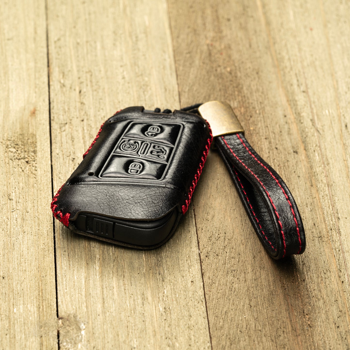 Vitodeco Superior Leather Key Fob Case Compatible for Volkswagen Atlas, Jetta, Passat, Arteon, Tiguan, Golf GTI, Golf R 2018-2024, 5-Button