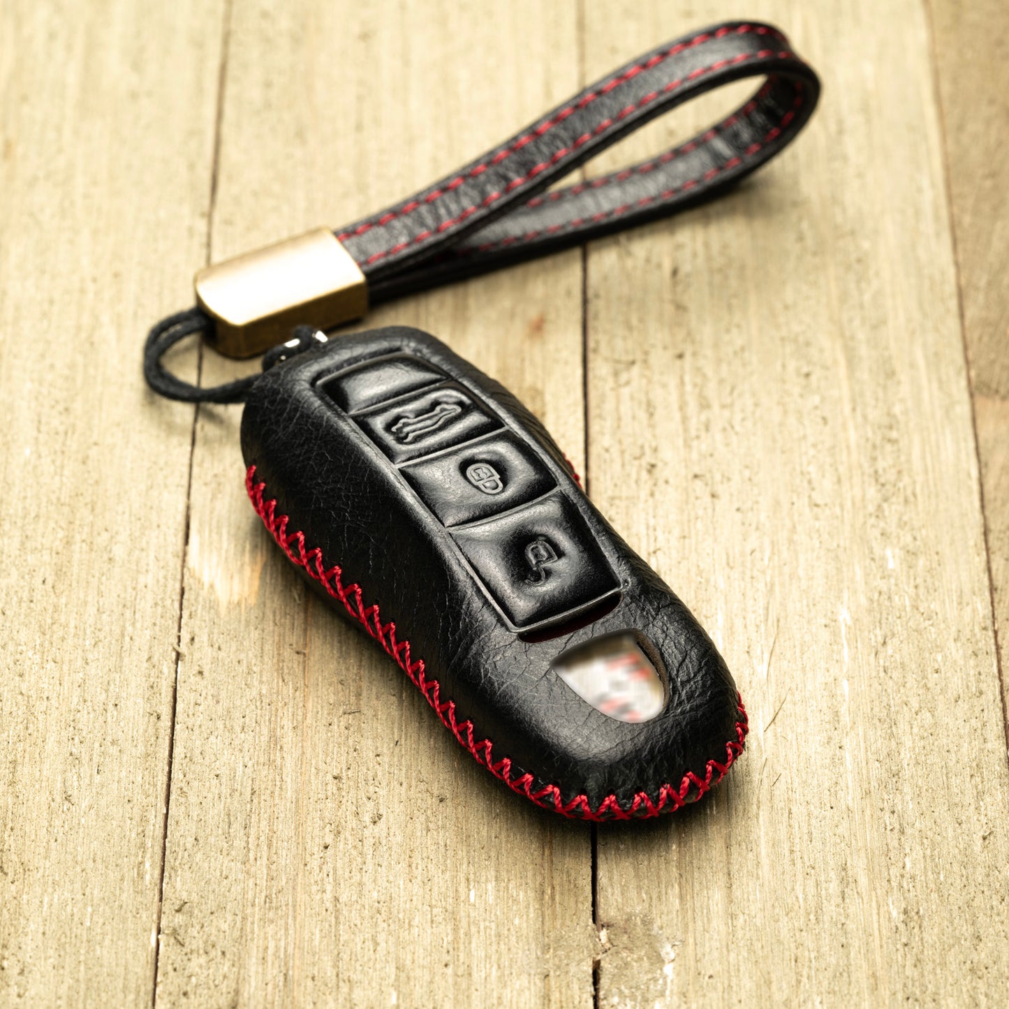 Vitodeco Superior Leather Key Fob Case Compatible for Porsche 718, Porsche 911, Porsche Panamera, Porsche Cayenne, 3-Button