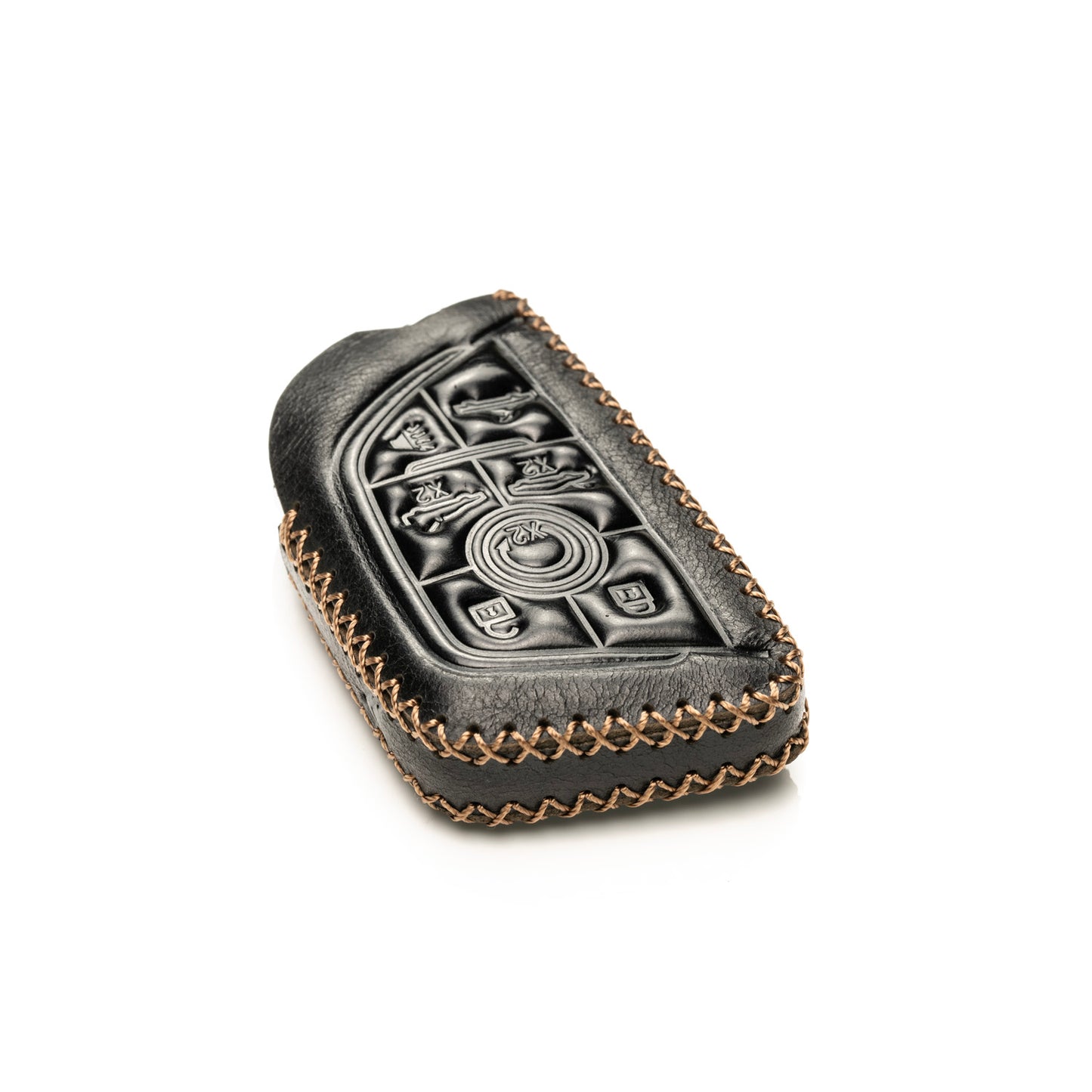Vitodeco Superior Leather Key Fob Case Compatible for Chevrolet Corvette C8 2020-2025, 7-Button