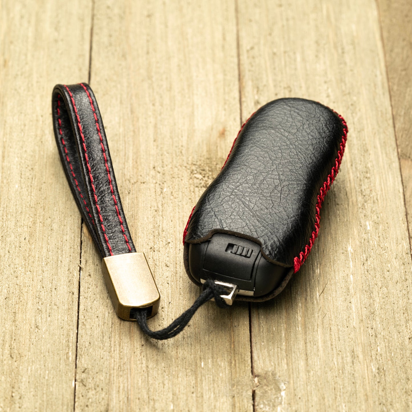 Vitodeco Superior Leather Key Fob Case Compatible for Porsche 718, Porsche 911, Porsche Panamera, Porsche Cayenne, 3-Button