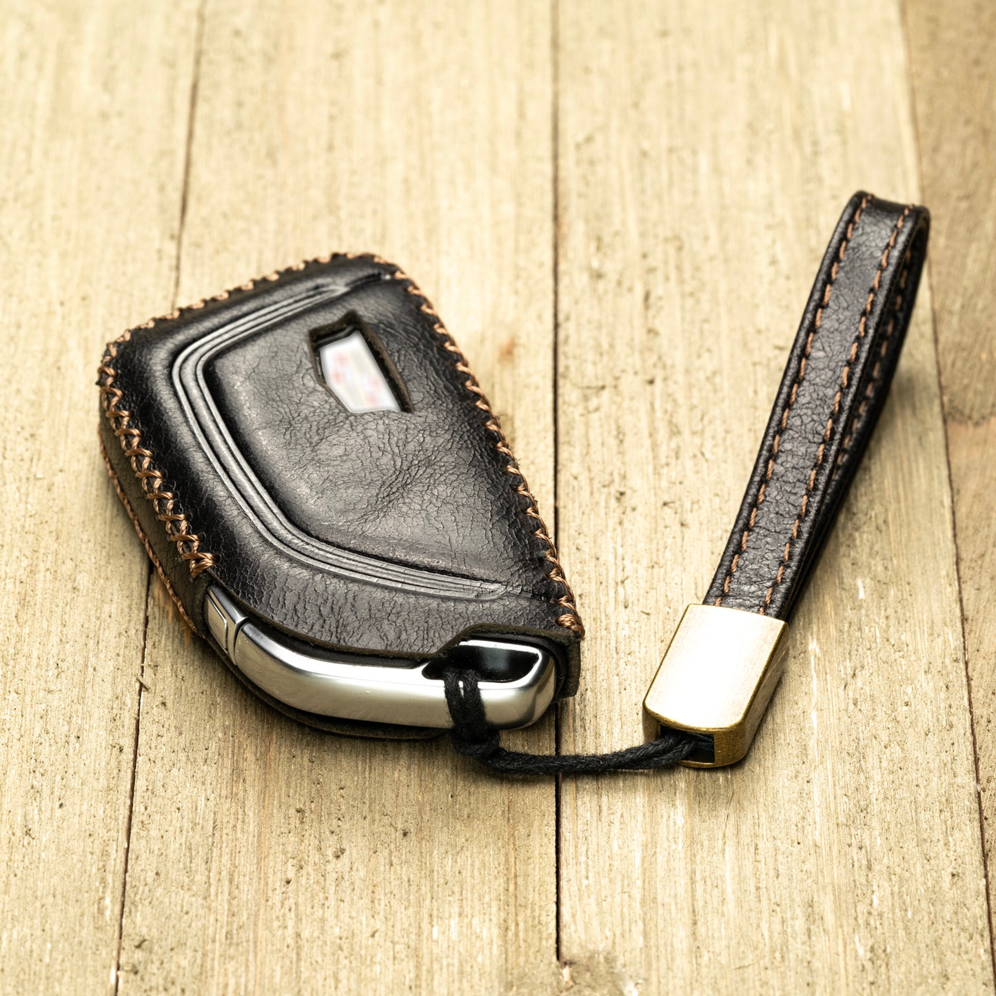 Vitodeco Superior Leather Key Fob Case Compatible for Cadillac Escalade 2021-2025, 6-Button