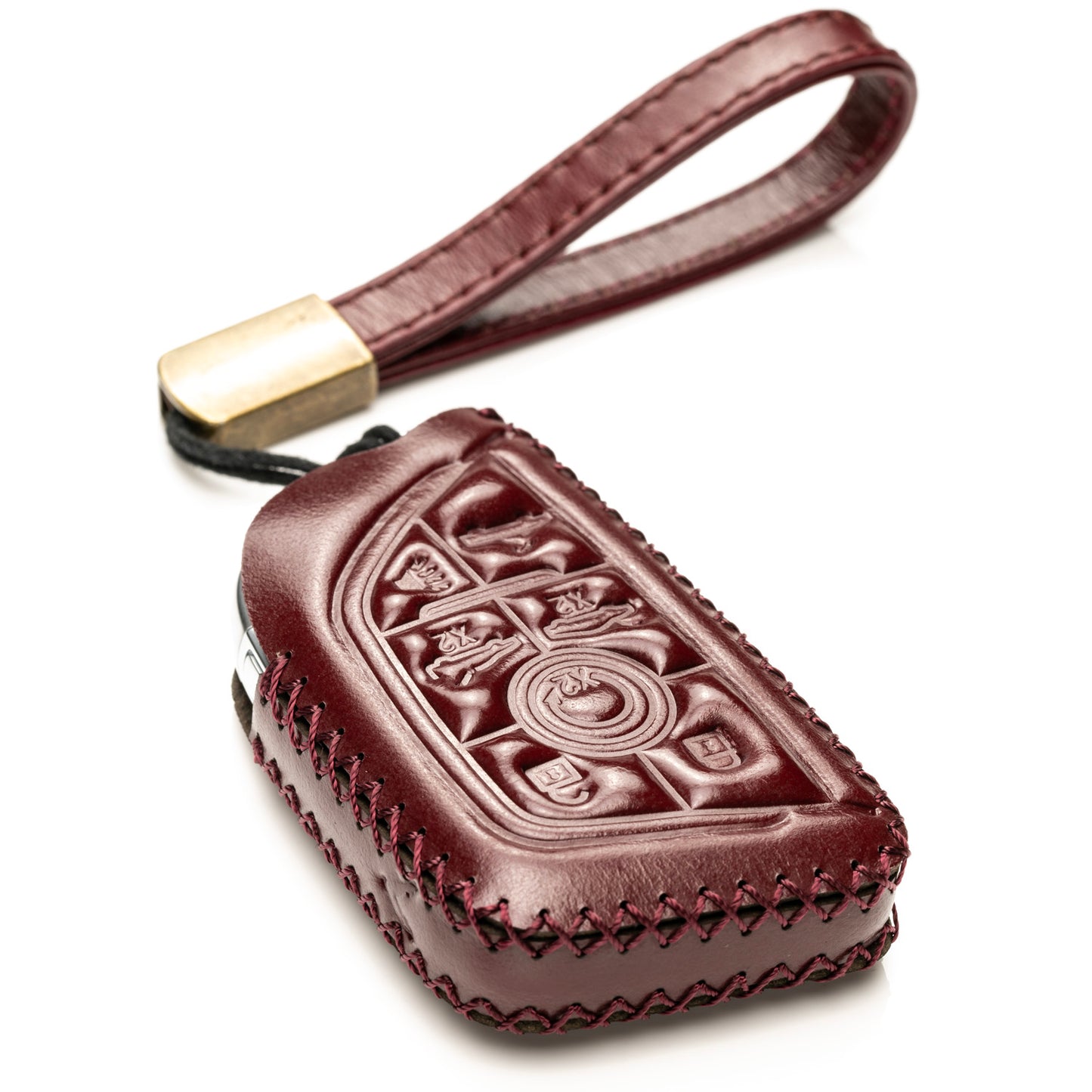 Vitodeco Superior Leather Key Fob Case Compatible for Chevrolet Corvette C8 2020-2025, 7-Button