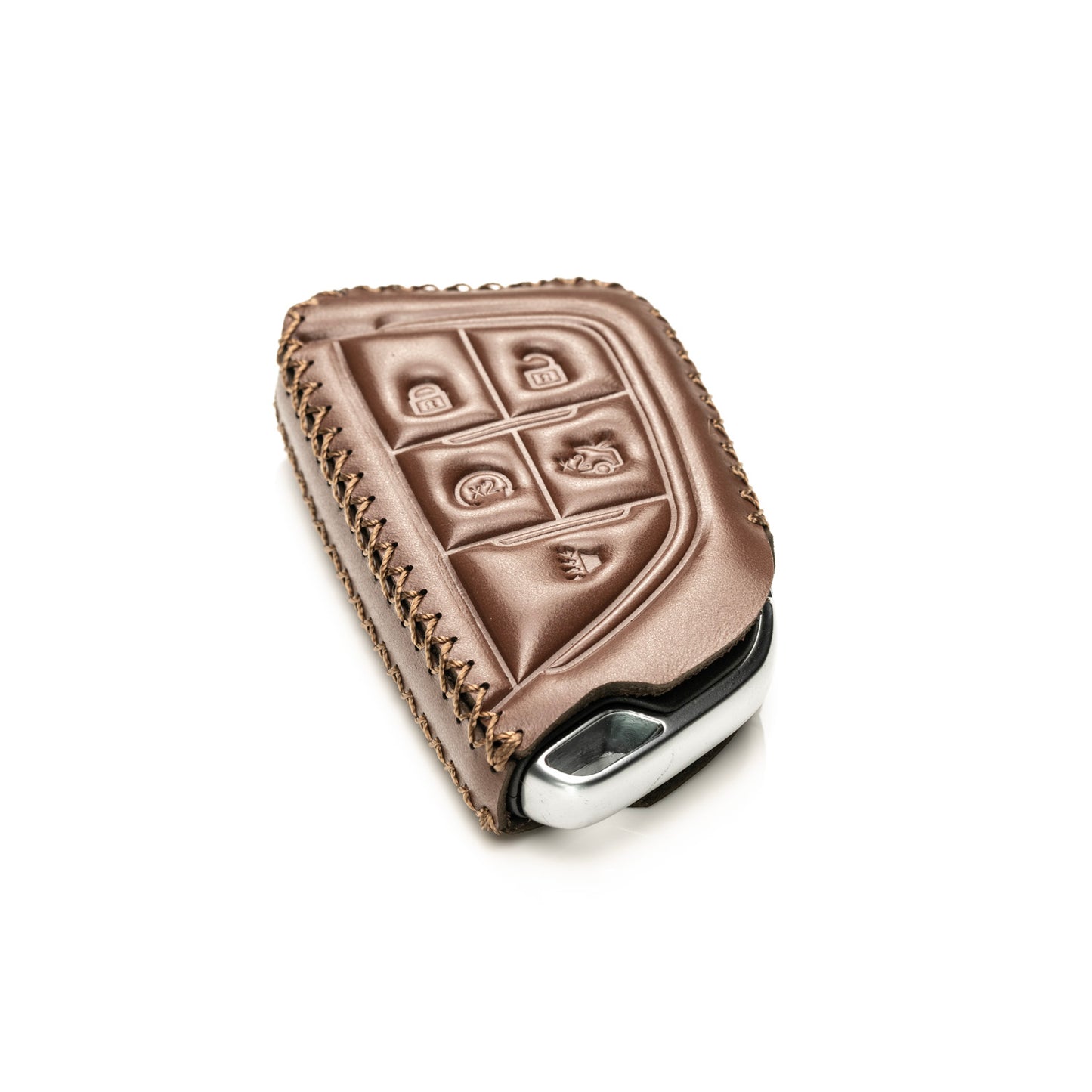 Vitodeco Superior Leather Key Fob Case Compatible for Cadillac CT4 2020 - 2025, Cadillac CT5 2020 - 2025, Cadillac Lyriq 2024 - 2025, 5-Button