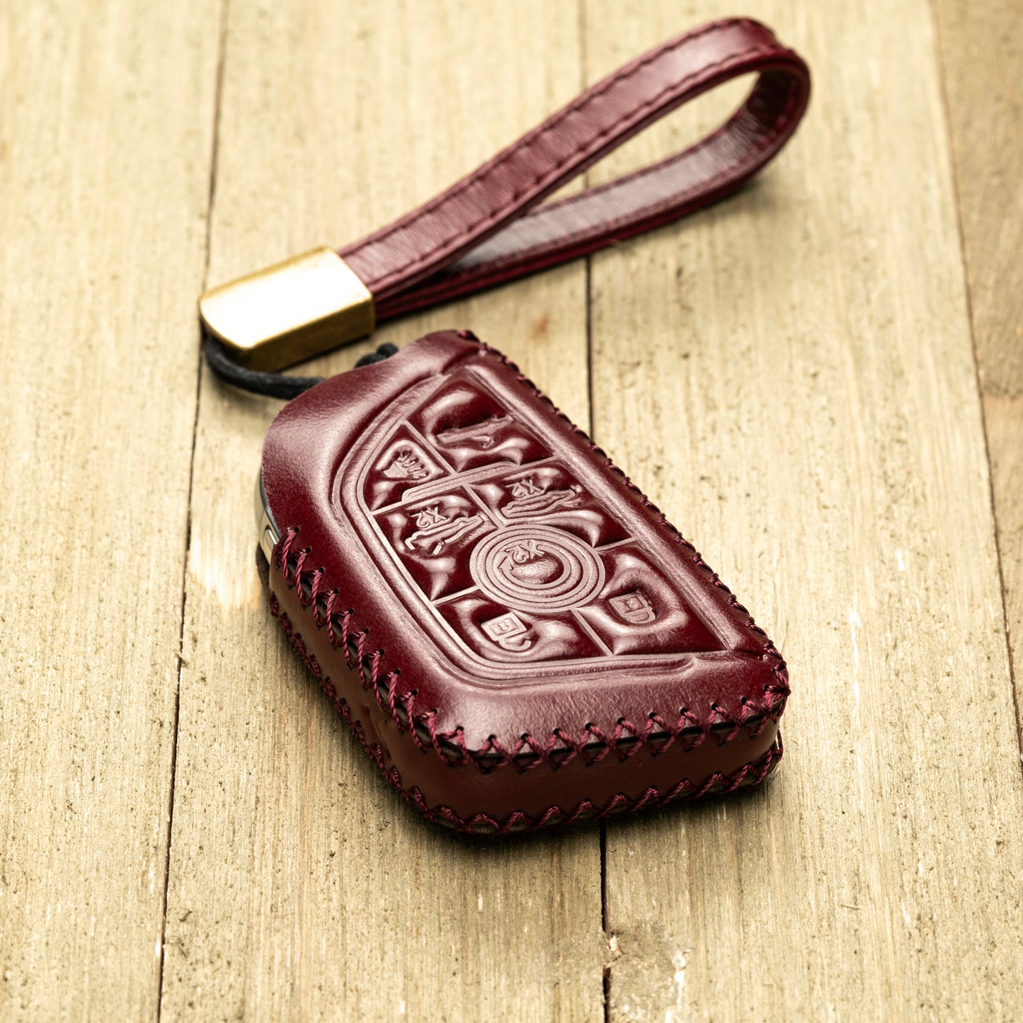 Vitodeco Superior Leather Key Fob Case Compatible for Chevrolet Corvette C8 2020-2025, 7-Button