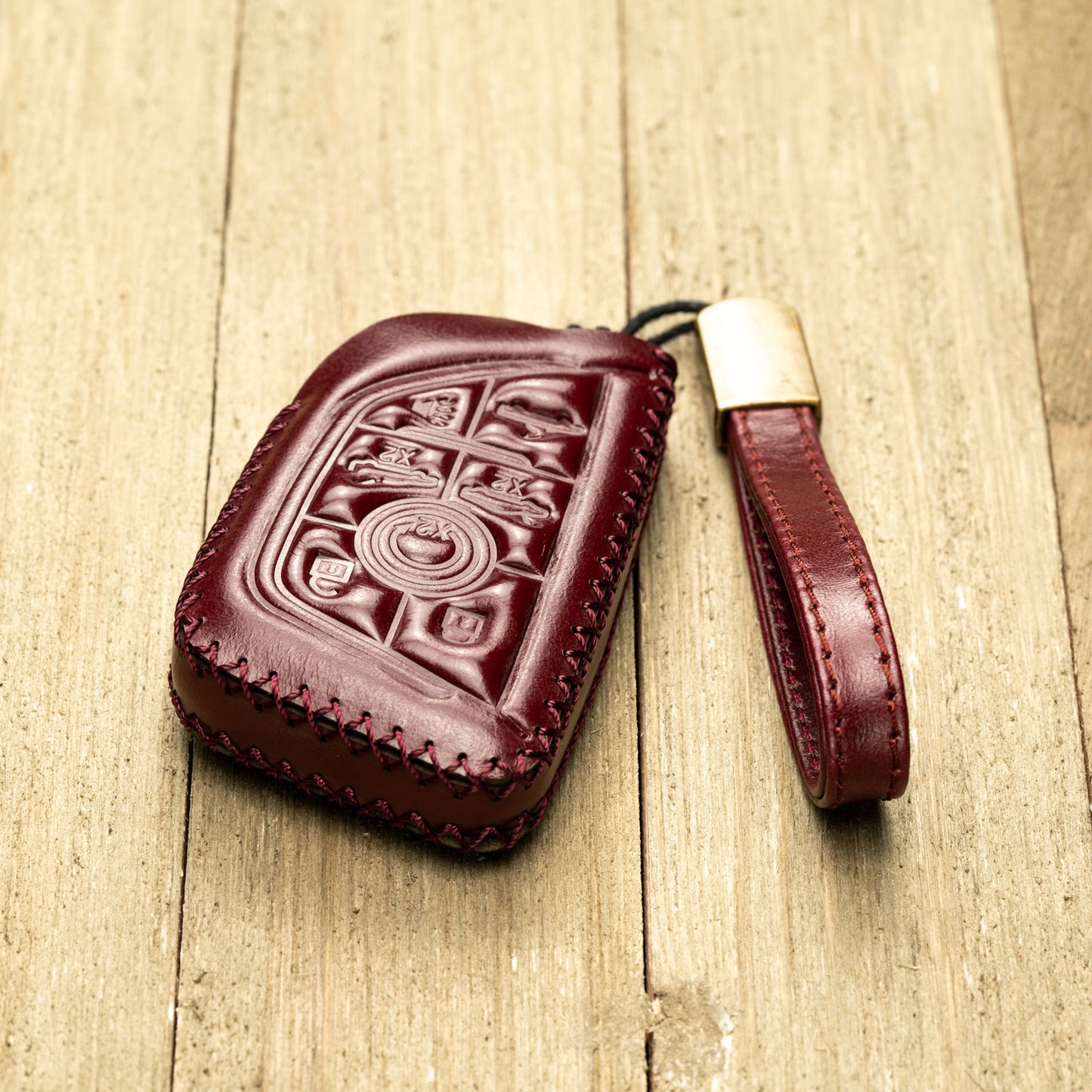 Vitodeco Superior Leather Key Fob Case Compatible for Chevrolet Corvette C8 2020-2025, 7-Button