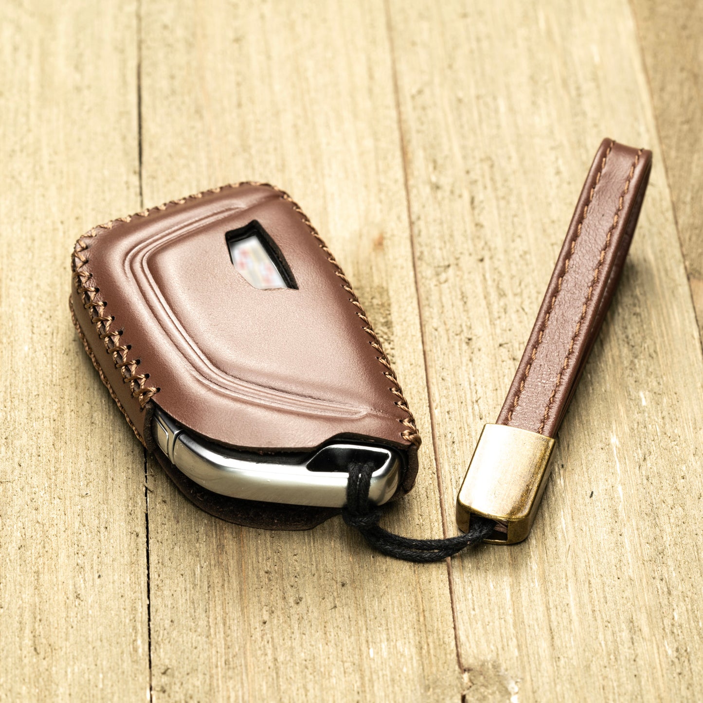 Vitodeco Superior Leather Key Fob Case Compatible for Cadillac Escalade 2021-2025, 6-Button