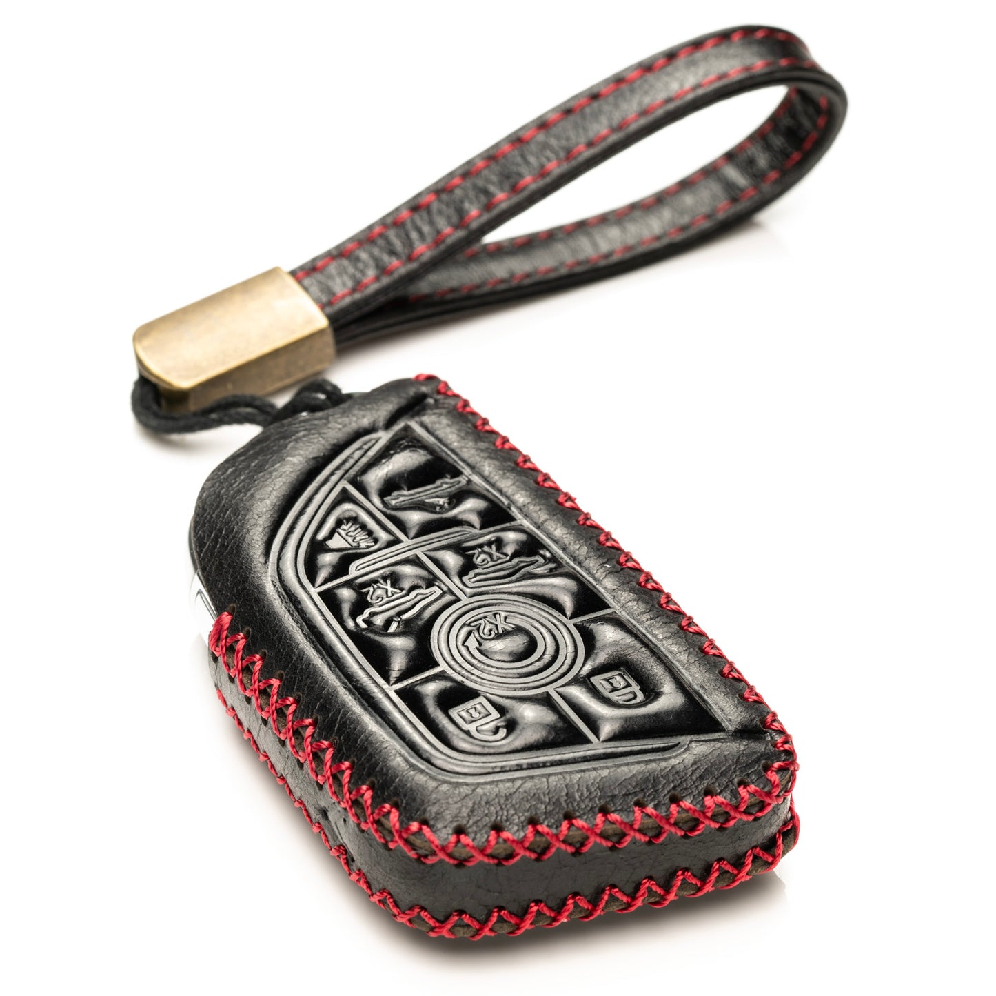 Vitodeco Superior Leather Key Fob Case Compatible for Chevrolet Corvette C8 2020-2025, 7-Button
