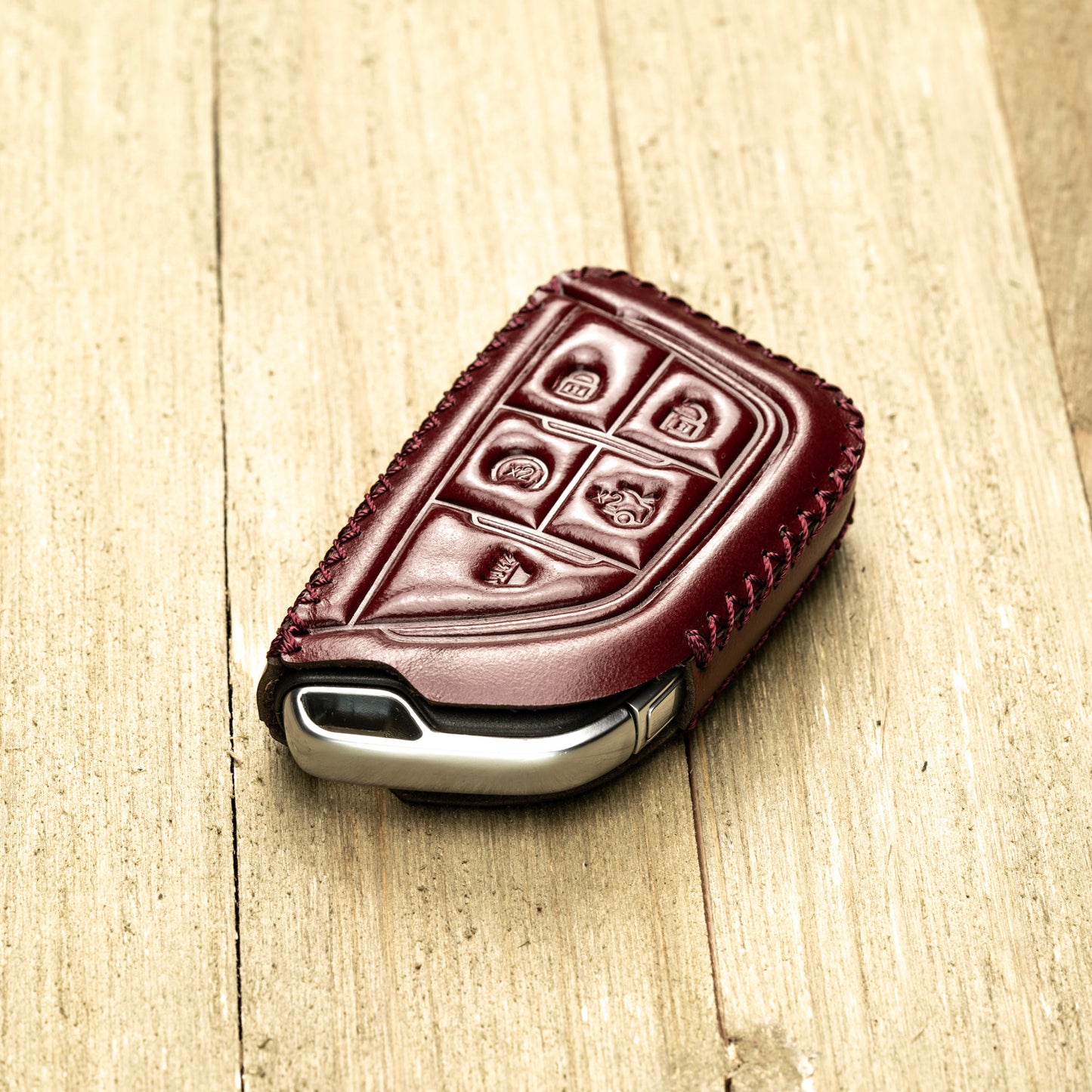 Vitodeco Superior Leather Key Fob Case Compatible for Cadillac CT4 2020 - 2025, Cadillac CT5 2020 - 2025, Cadillac Lyriq 2024 - 2025, 5-Button