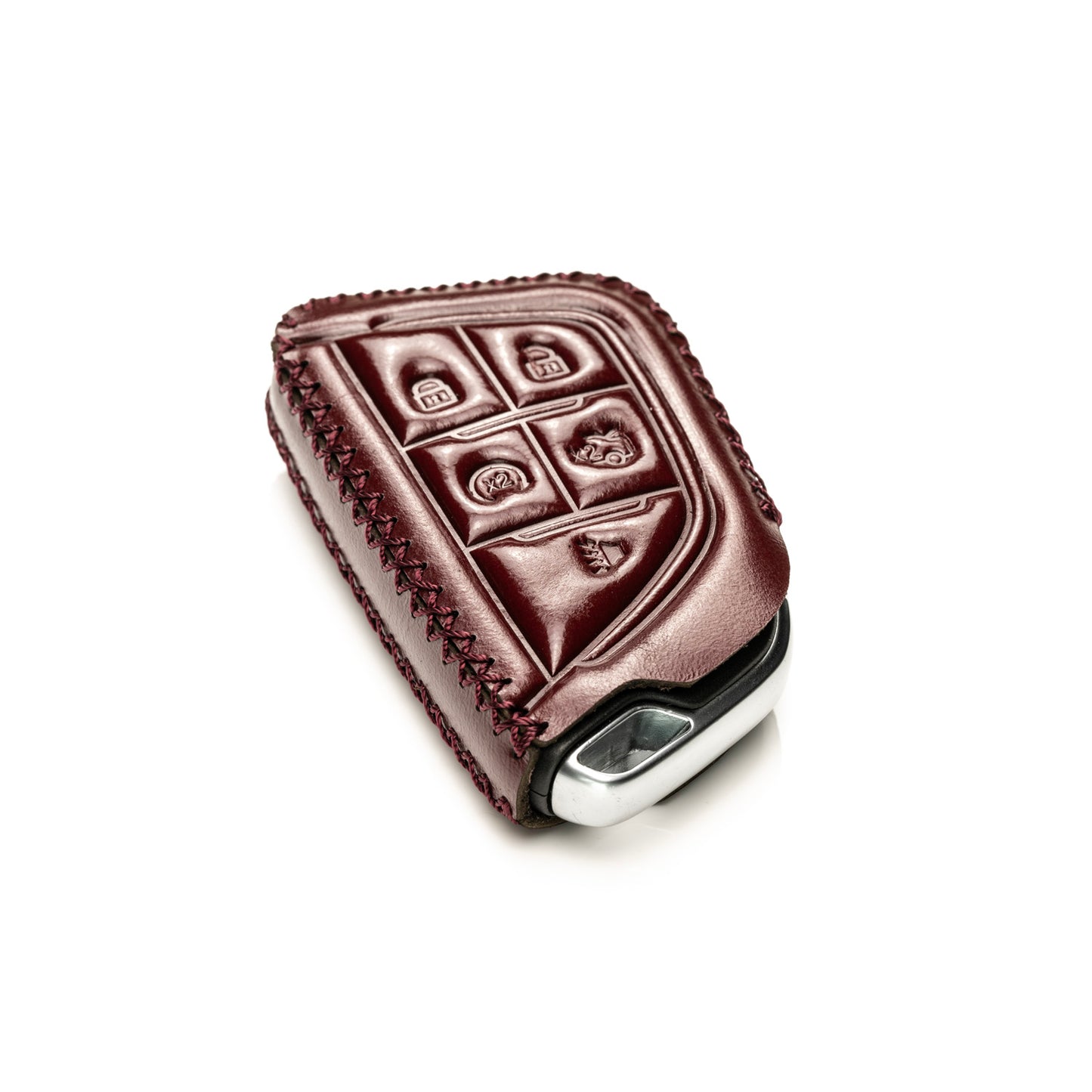 Vitodeco Superior Leather Key Fob Case Compatible for Cadillac CT4 2020 - 2025, Cadillac CT5 2020 - 2025, Cadillac Lyriq 2024 - 2025, 5-Button