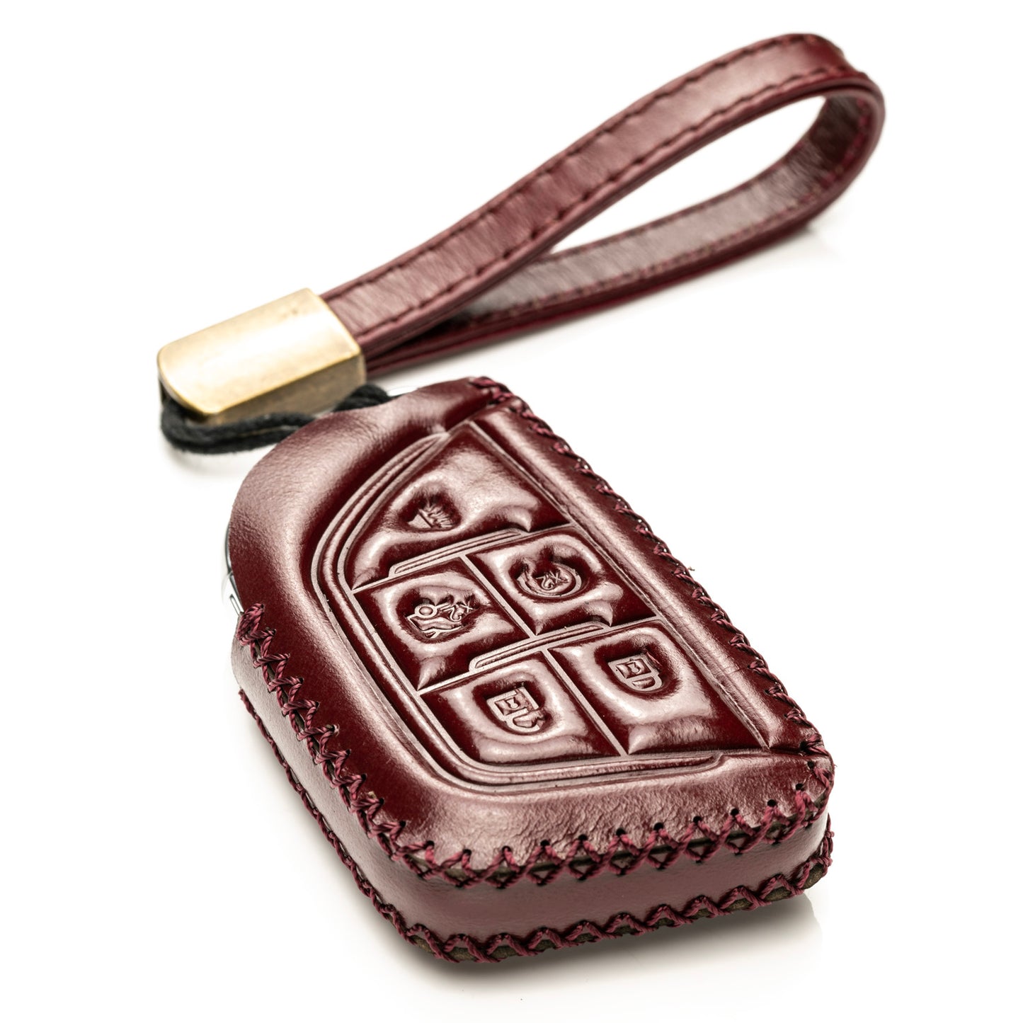 Vitodeco Superior Leather Key Fob Case Compatible for Cadillac CT4 2020 - 2025, Cadillac CT5 2020 - 2025, Cadillac Lyriq 2024 - 2025, 5-Button