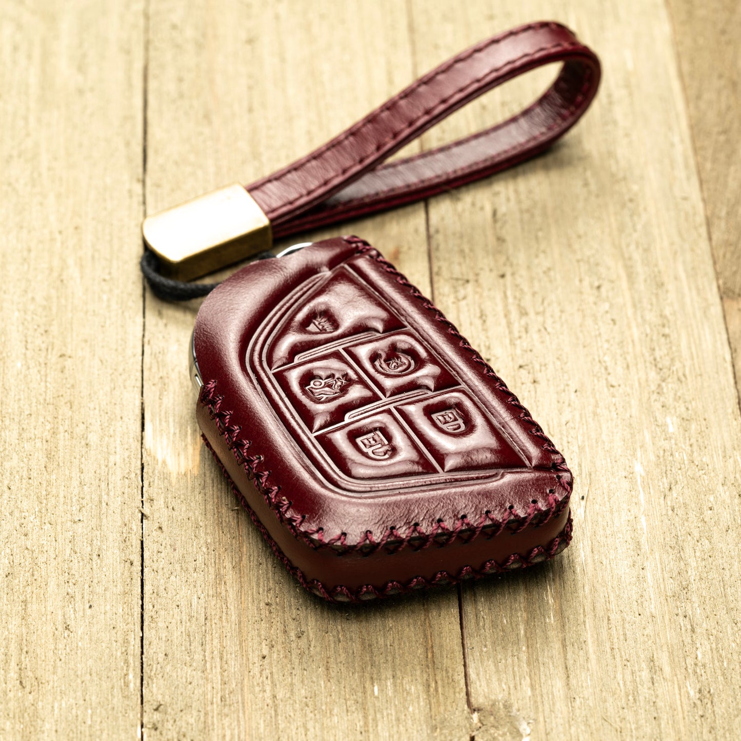 Vitodeco Superior Leather Key Fob Case Compatible for Cadillac CT4 2020 - 2025, Cadillac CT5 2020 - 2025, Cadillac Lyriq 2024 - 2025, 5-Button