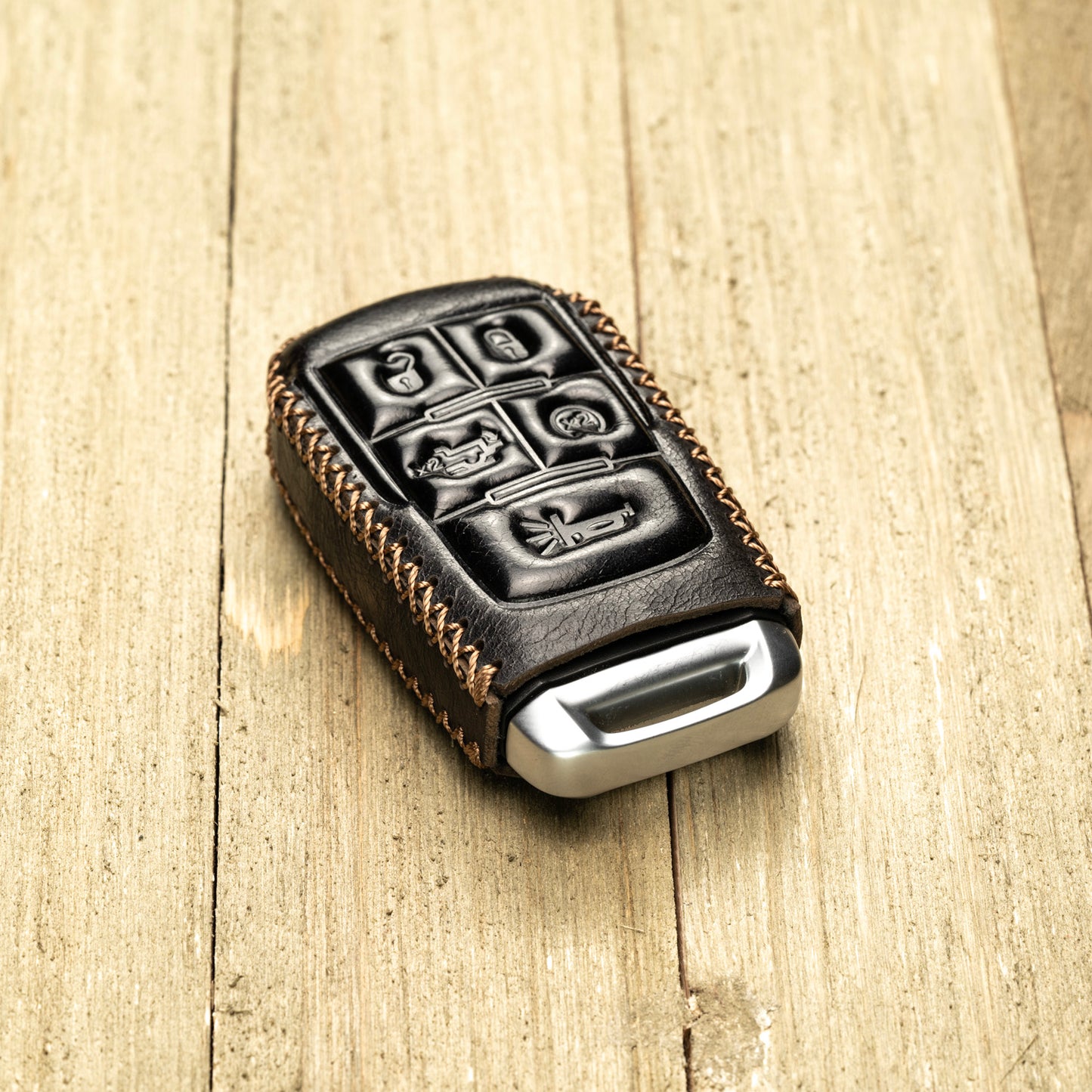 Vitodeco Superior Leather Key fob case compatible for RAM 2500, 3500, 4500, 5500 2019-2025, 5-Button