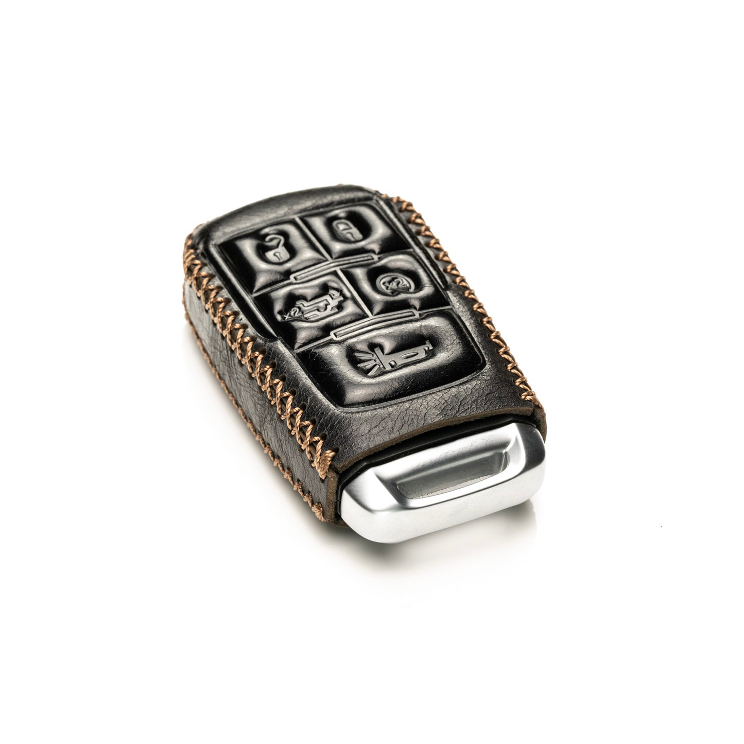 Vitodeco Superior Leather Key fob case compatible for RAM 2500, 3500, 4500, 5500 2019-2025, 5-Button