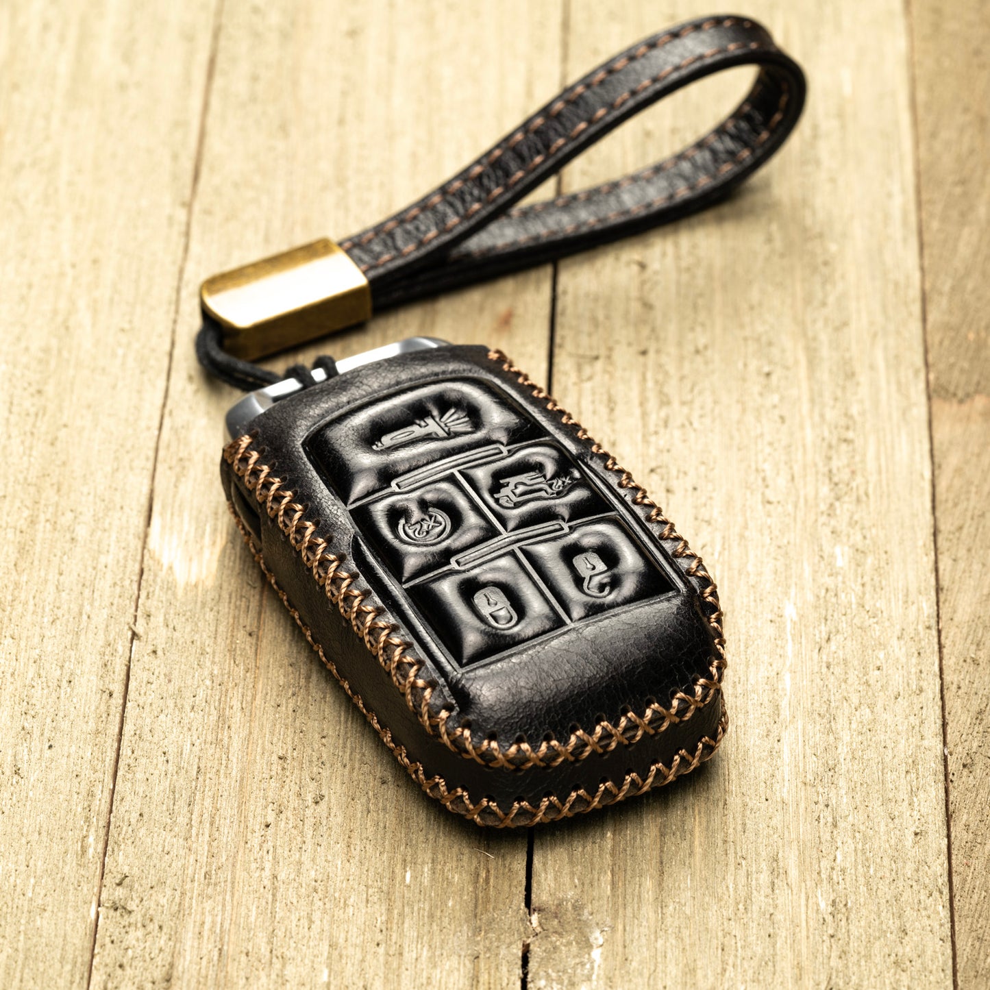 Vitodeco Superior Leather Key fob case compatible for RAM 2500, 3500, 4500, 5500 2019-2025, 5-Button