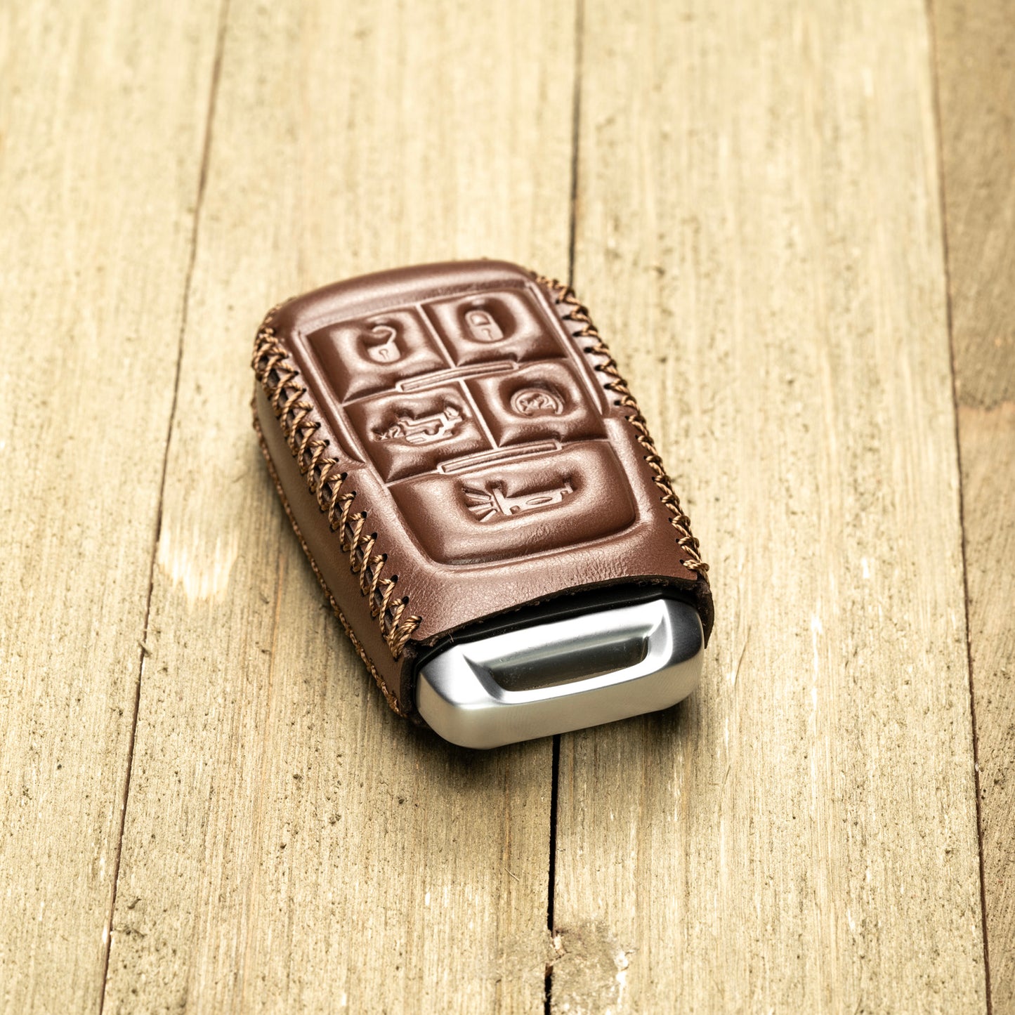 Vitodeco Superior Leather Key fob case compatible for RAM 2500, 3500, 4500, 5500 2019-2025, 5-Button