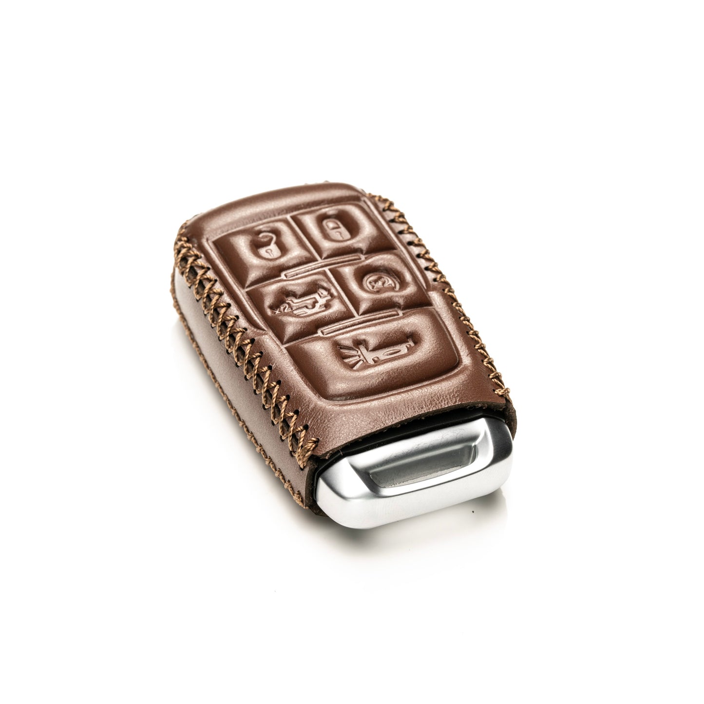 Vitodeco Superior Leather Key fob case compatible for RAM 2500, 3500, 4500, 5500 2019-2025, 5-Button