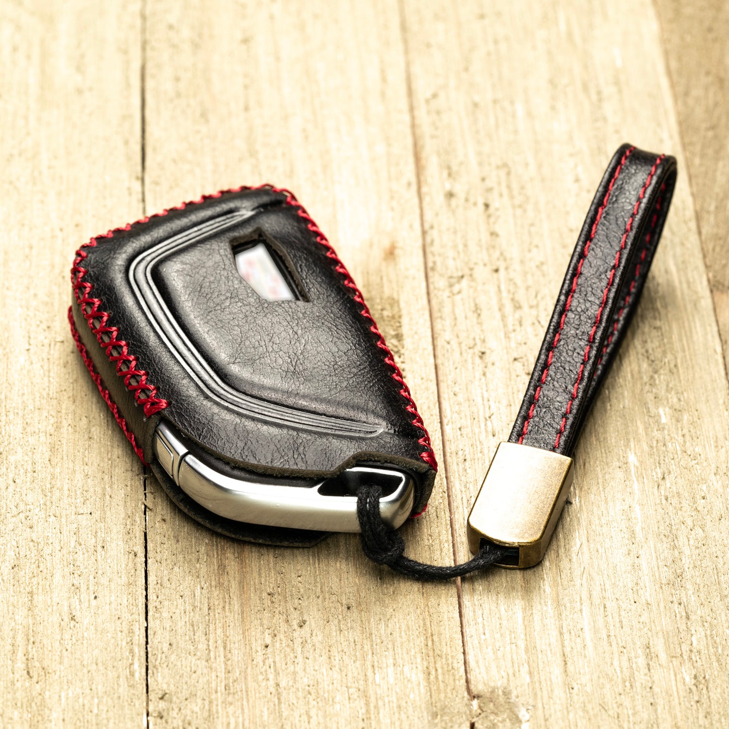 Vitodeco Superior Leather Key Fob Case Compatible for Cadillac Escalade 2021-2025, 6-Button