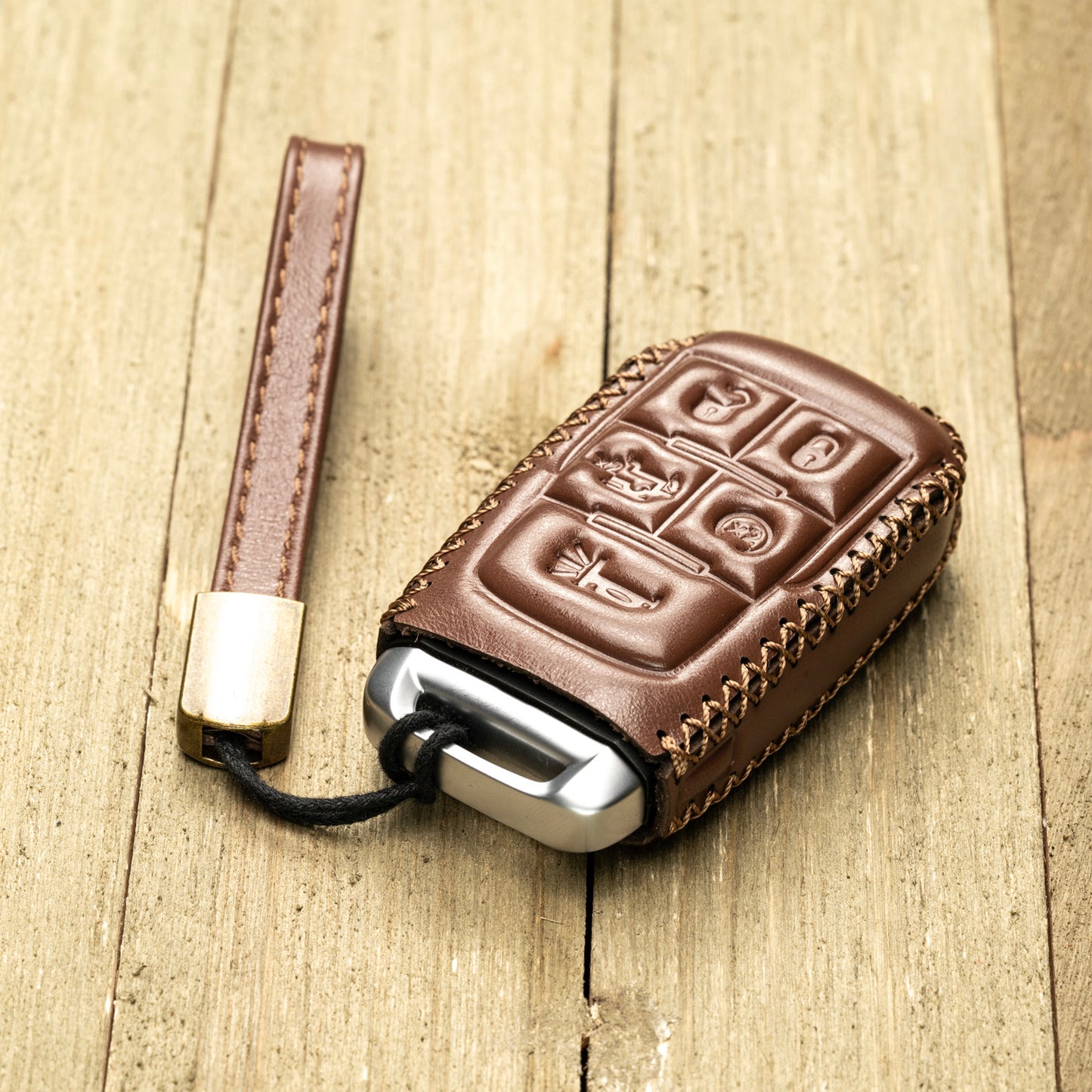 Vitodeco Superior Leather Key fob case compatible for RAM 2500, 3500, 4500, 5500 2019-2025, 5-Button