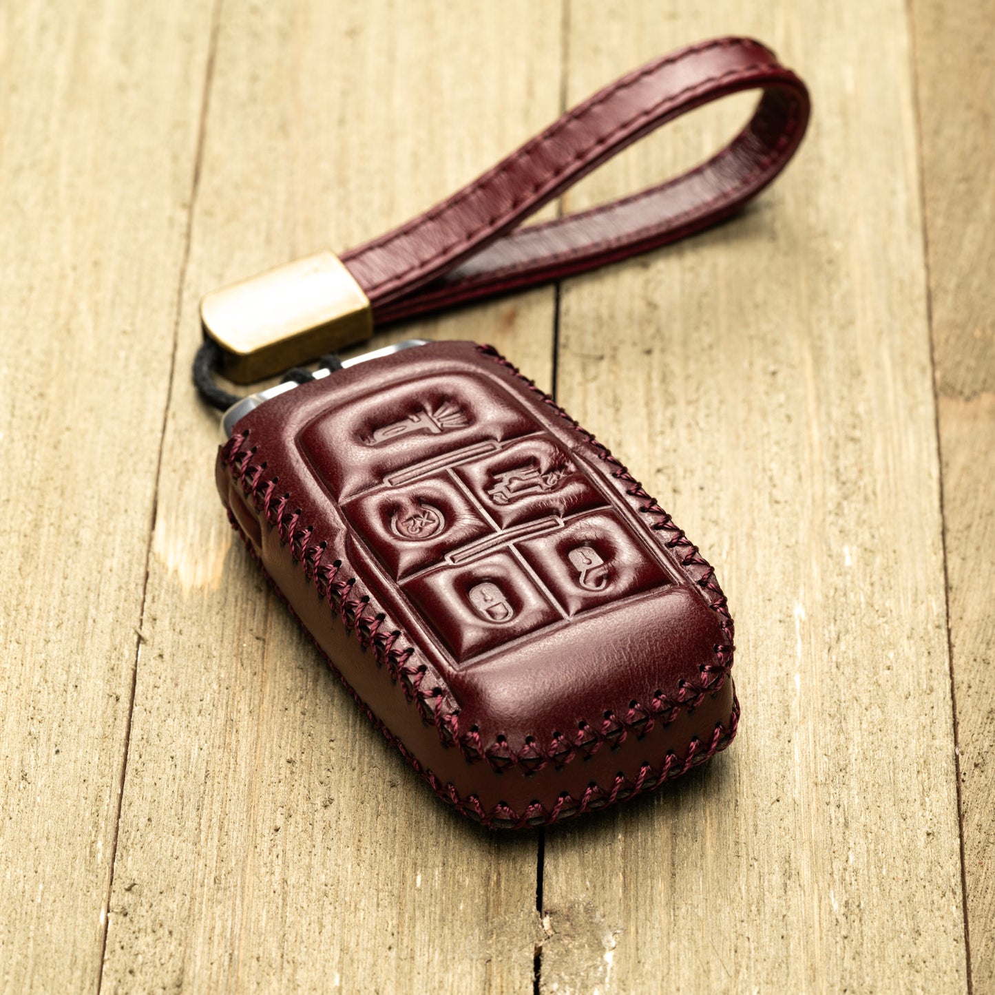 Vitodeco Superior Leather Key fob case compatible for RAM 2500, 3500, 4500, 5500 2019-2025, 5-Button