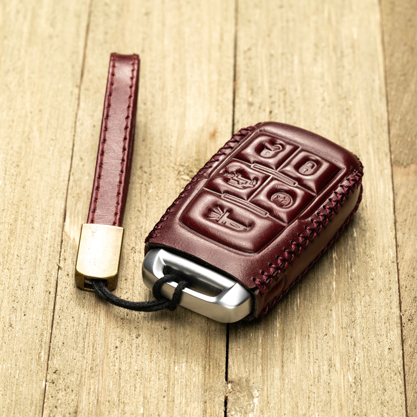 Vitodeco Superior Leather Key fob case compatible for RAM 2500, 3500, 4500, 5500 2019-2025, 5-Button