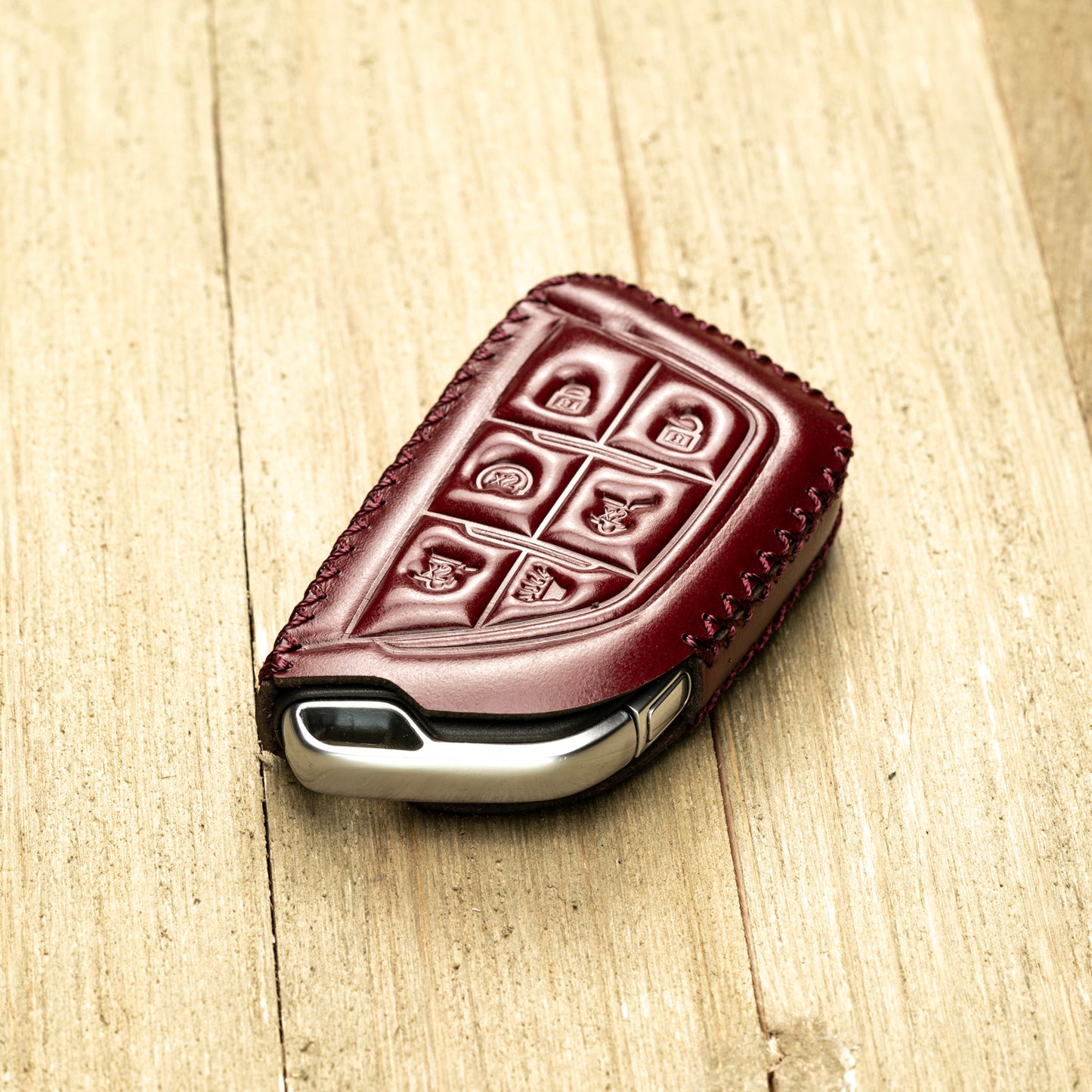 Vitodeco Superior Leather Key Fob Case Compatible for Cadillac Escalade 2021-2025, 6-Button