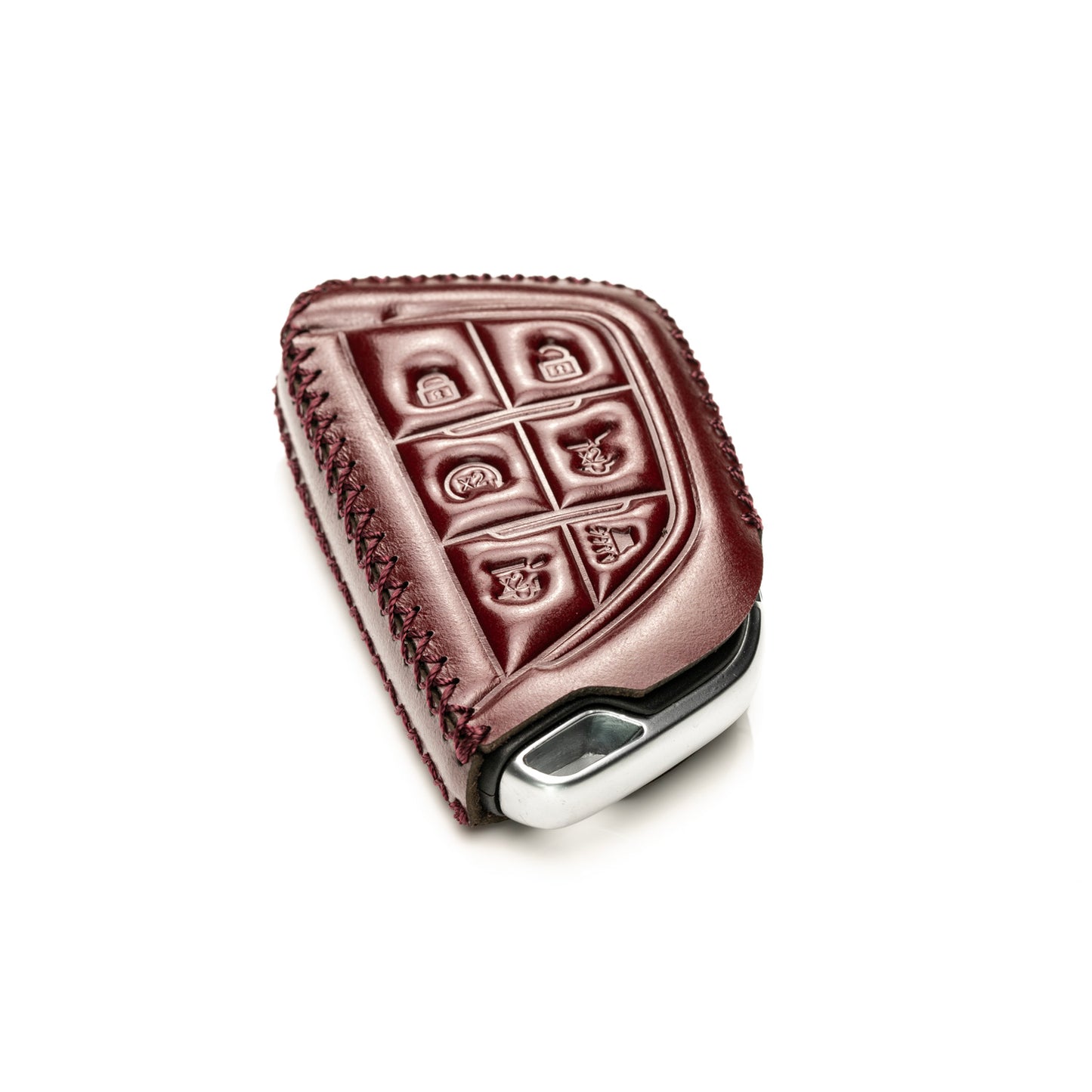 Vitodeco Superior Leather Key Fob Case Compatible for Cadillac Escalade 2021-2025, 6-Button